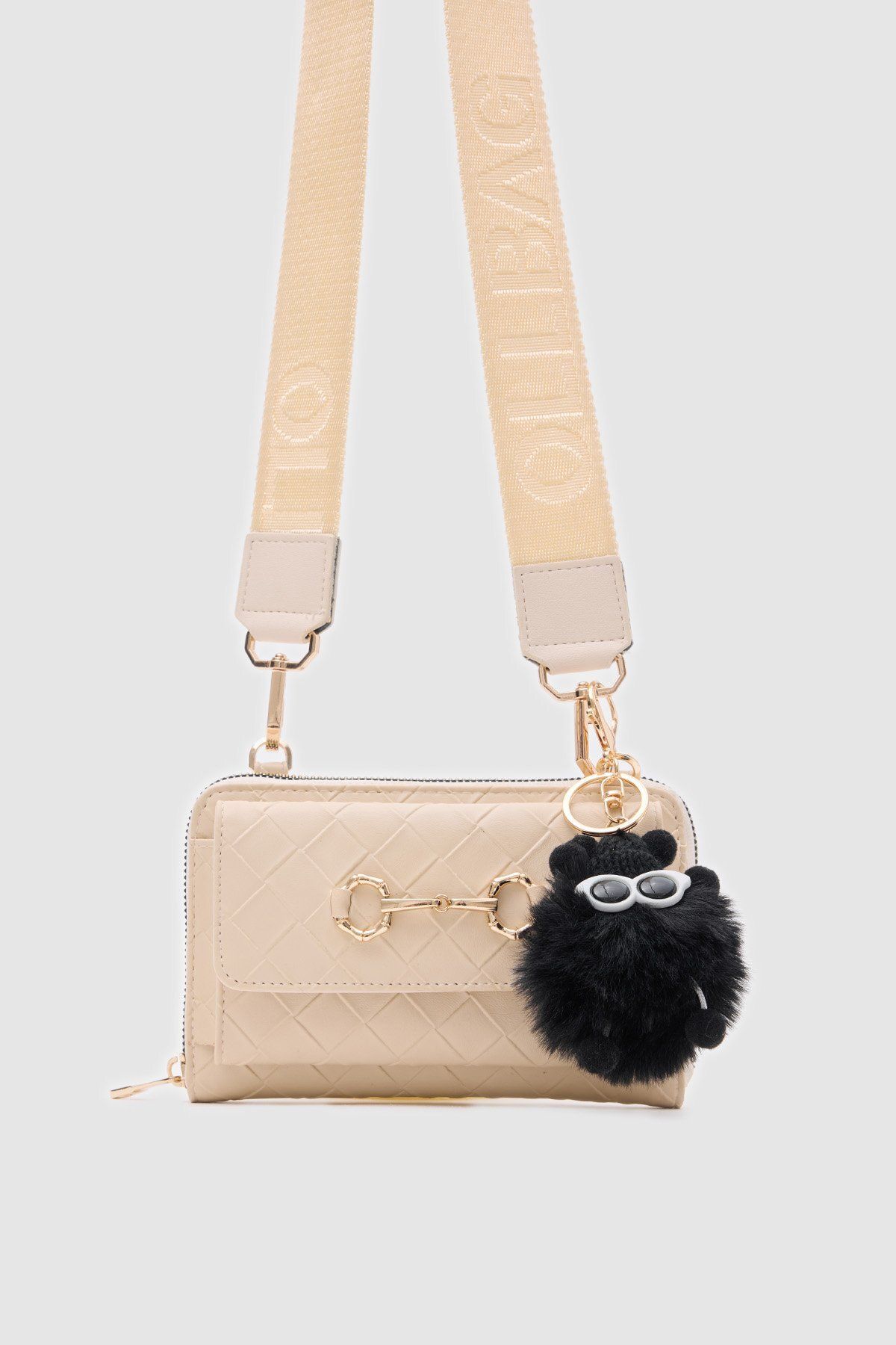 OLLBAG Şapkalı Siyah Renk Çanta Cüzdan Charm