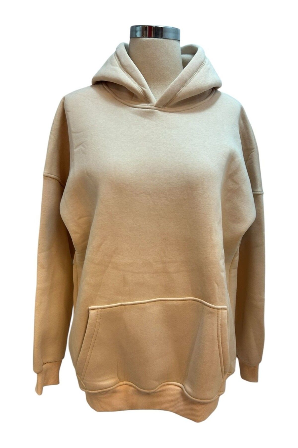 Avcıoğlu Giyim Avcıoğlu Kapşonlu Önden Cepli Krem Bej Renk 3 Ip Hoodie Sweatshirt