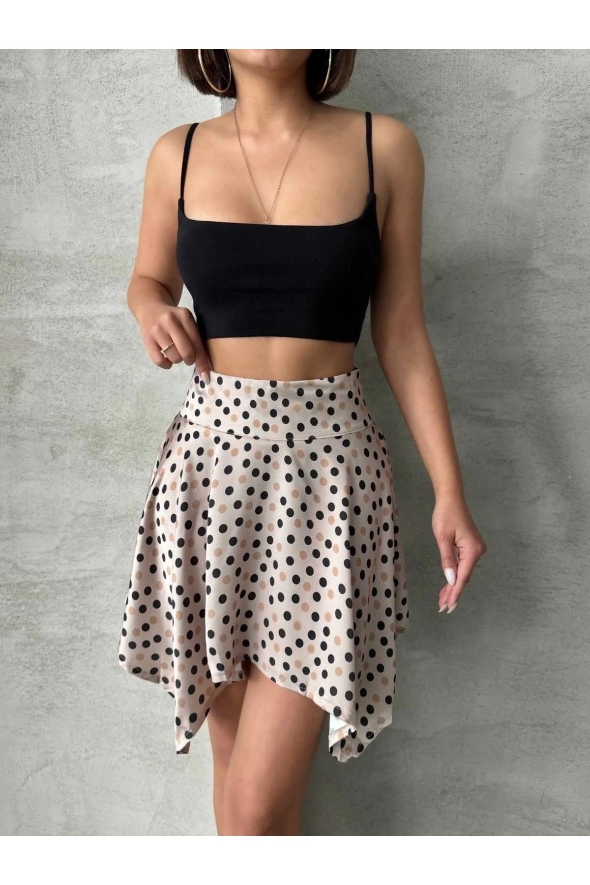 ufukmoda Puantiyeli etek s25900