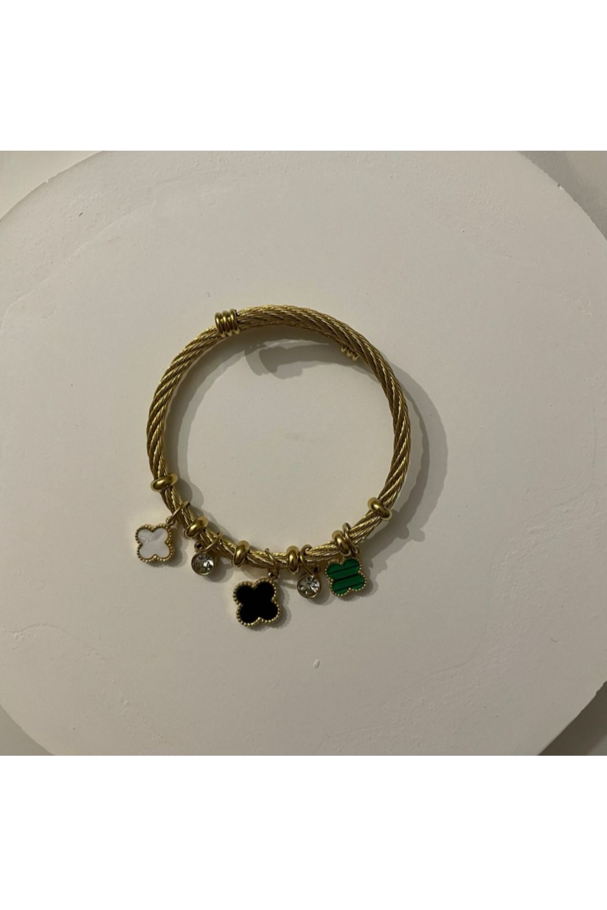 Vera moon Çelik Yonca Charm Bileklik 316 L Paslanmaz Çelik
