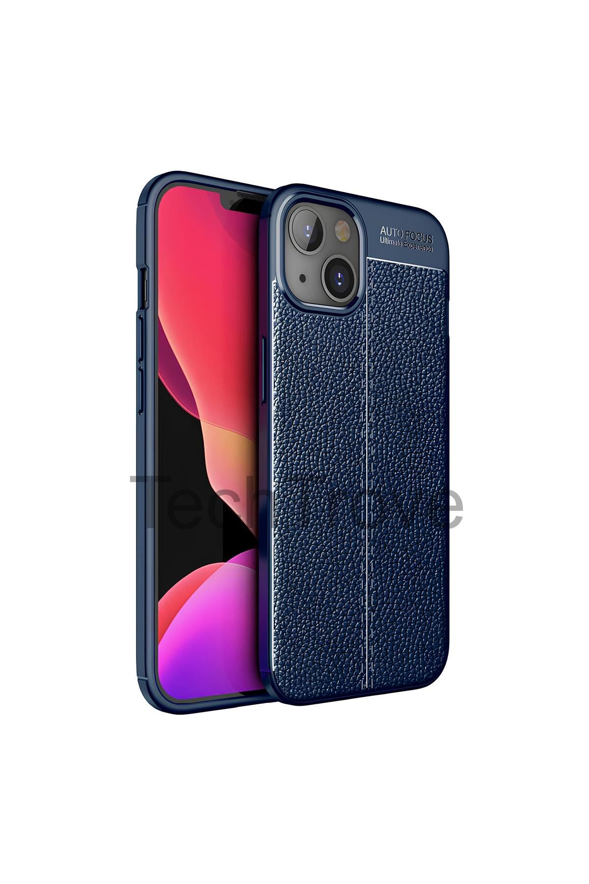 TechTrove Apple iPhone 14 Kılıf Deri Extra Korumalı Slikon Kapak