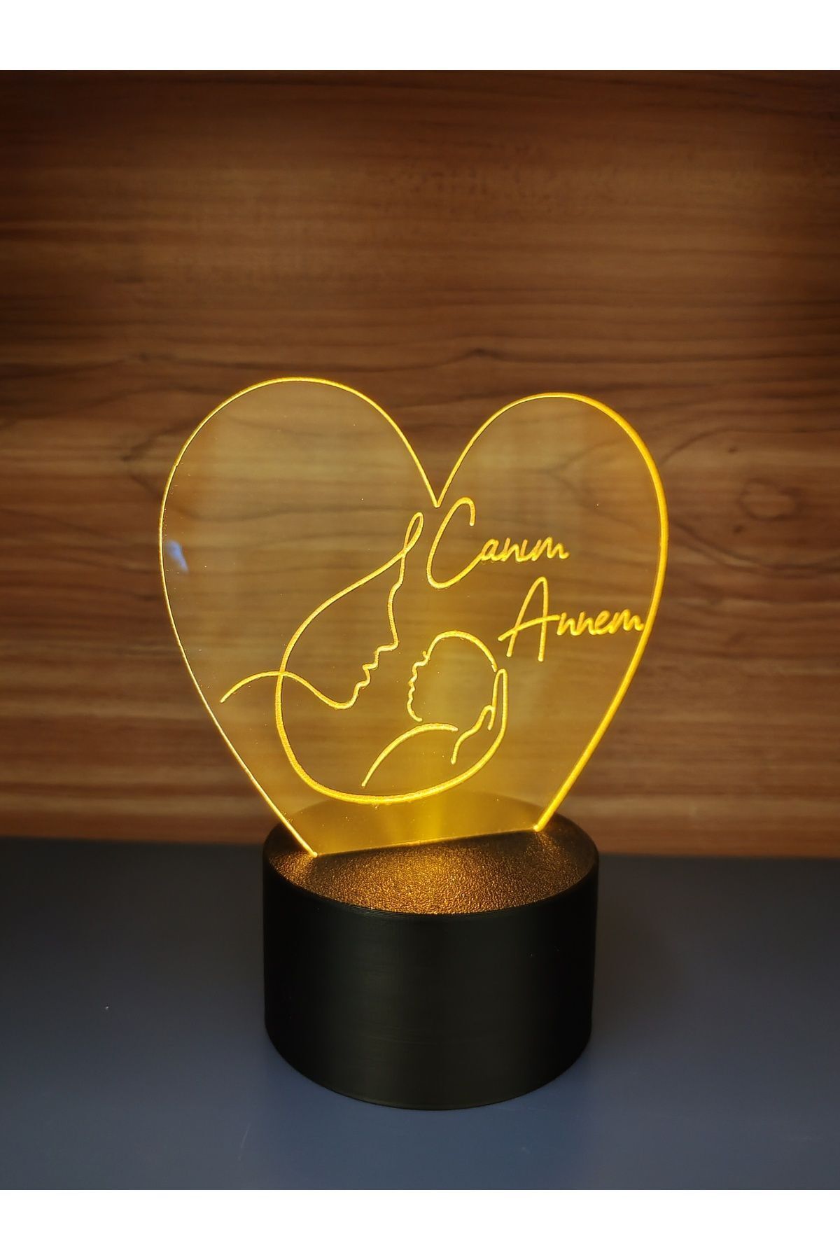 SerenityHaven ANNELER GÜNÜ KALP MODEL MASA LAMBASI ( PİLLİ )