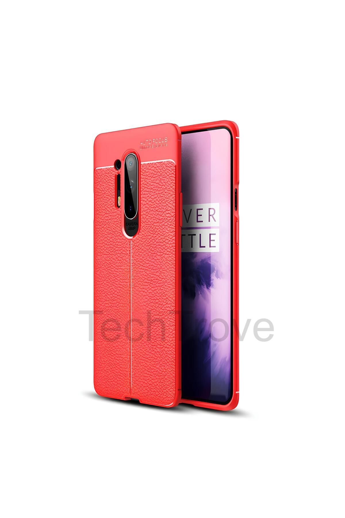 TechTrove One Plus 8 Pro Kılıf Deri Extra Korumalı Slikon Kapak