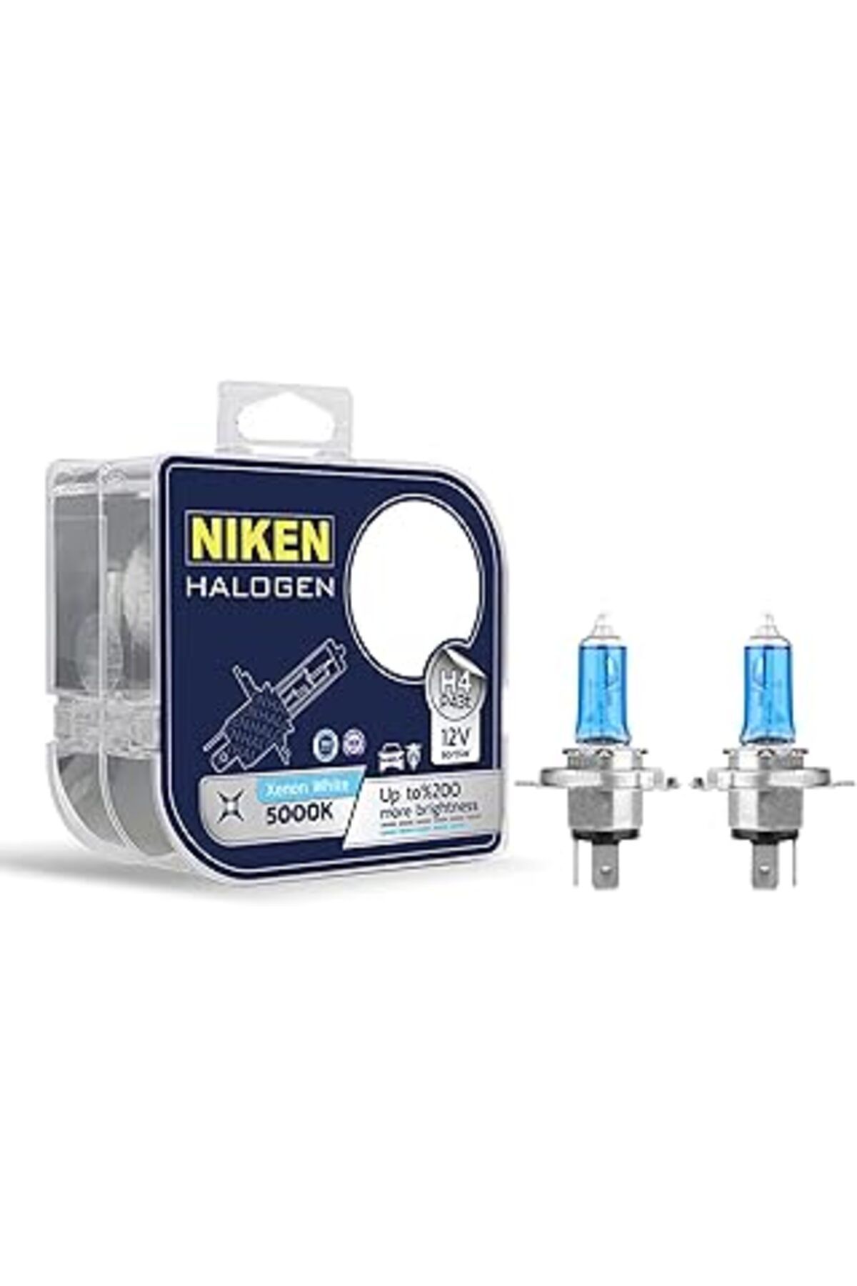 NETWORK ART niken 12V H4 60/55W Beyaz Işık Ampulü, 5000K, 2 Adet