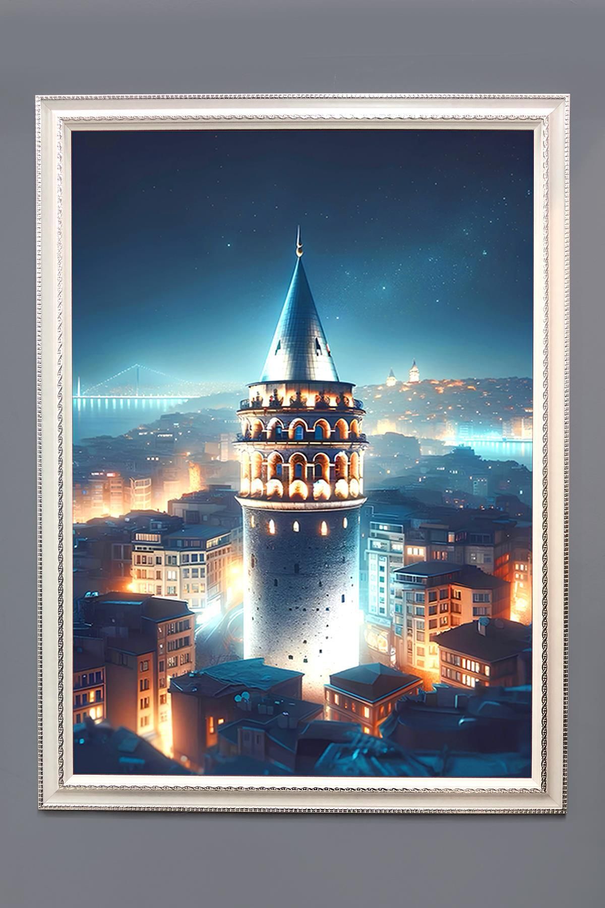 Doruklar Home Collection Galata Kulesi Desenli Çerçeveli Duvar Tablosu 50x70cm İstanbul04