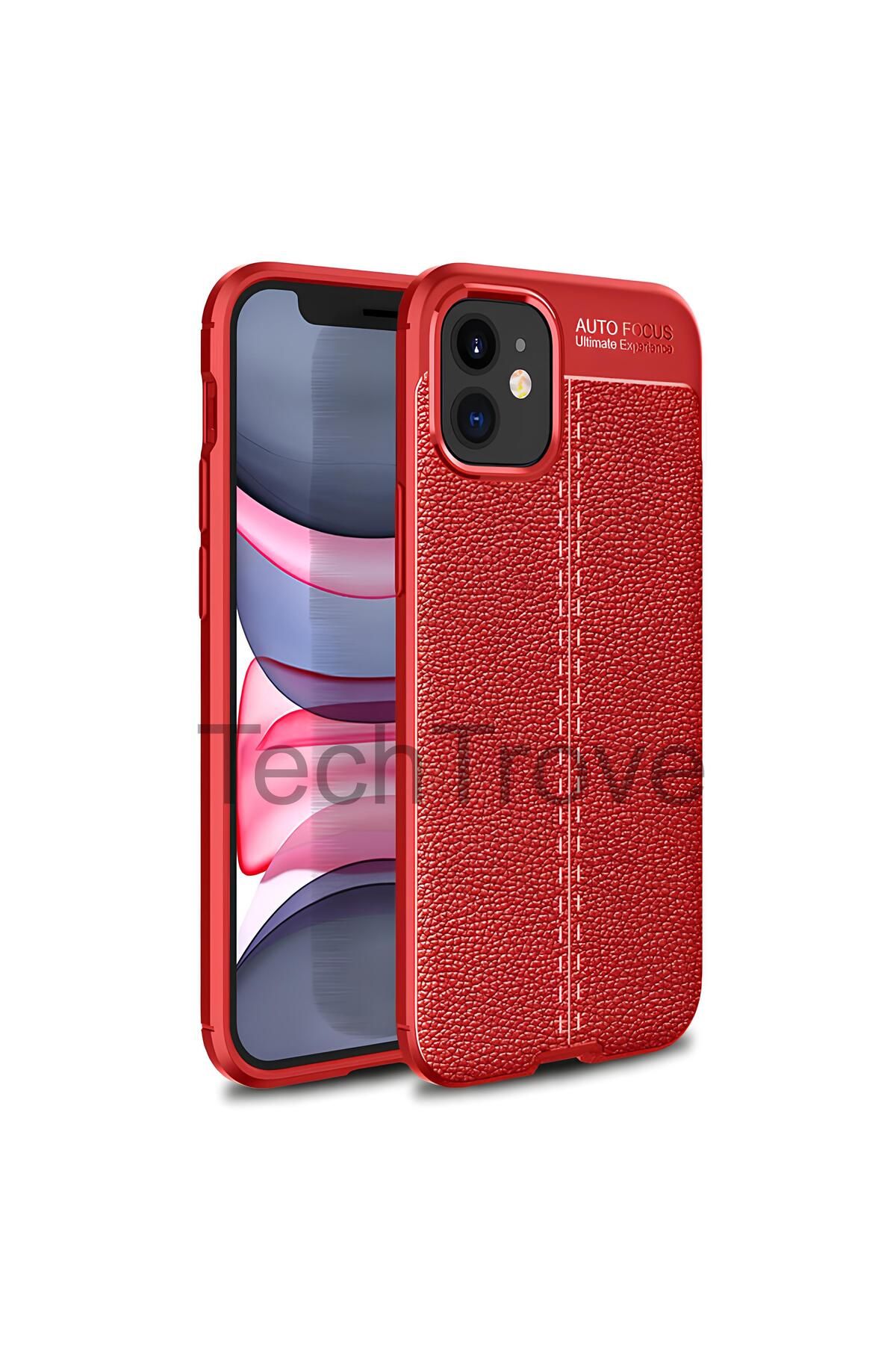 TechTrove Apple iPhone 12 Kılıf Deri Extra Korumalı Slikon Kapak