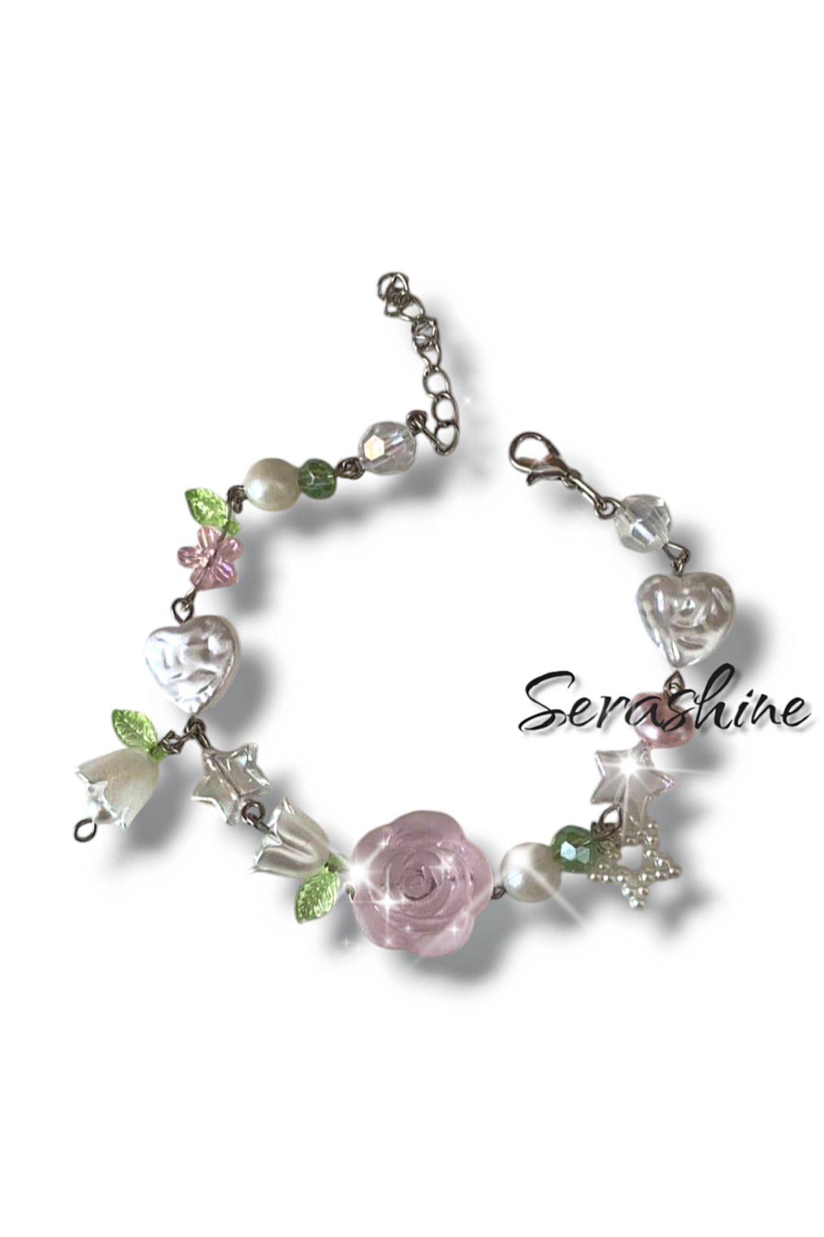 Serashine Vintage y2k coquette yenitrend rose bileklik