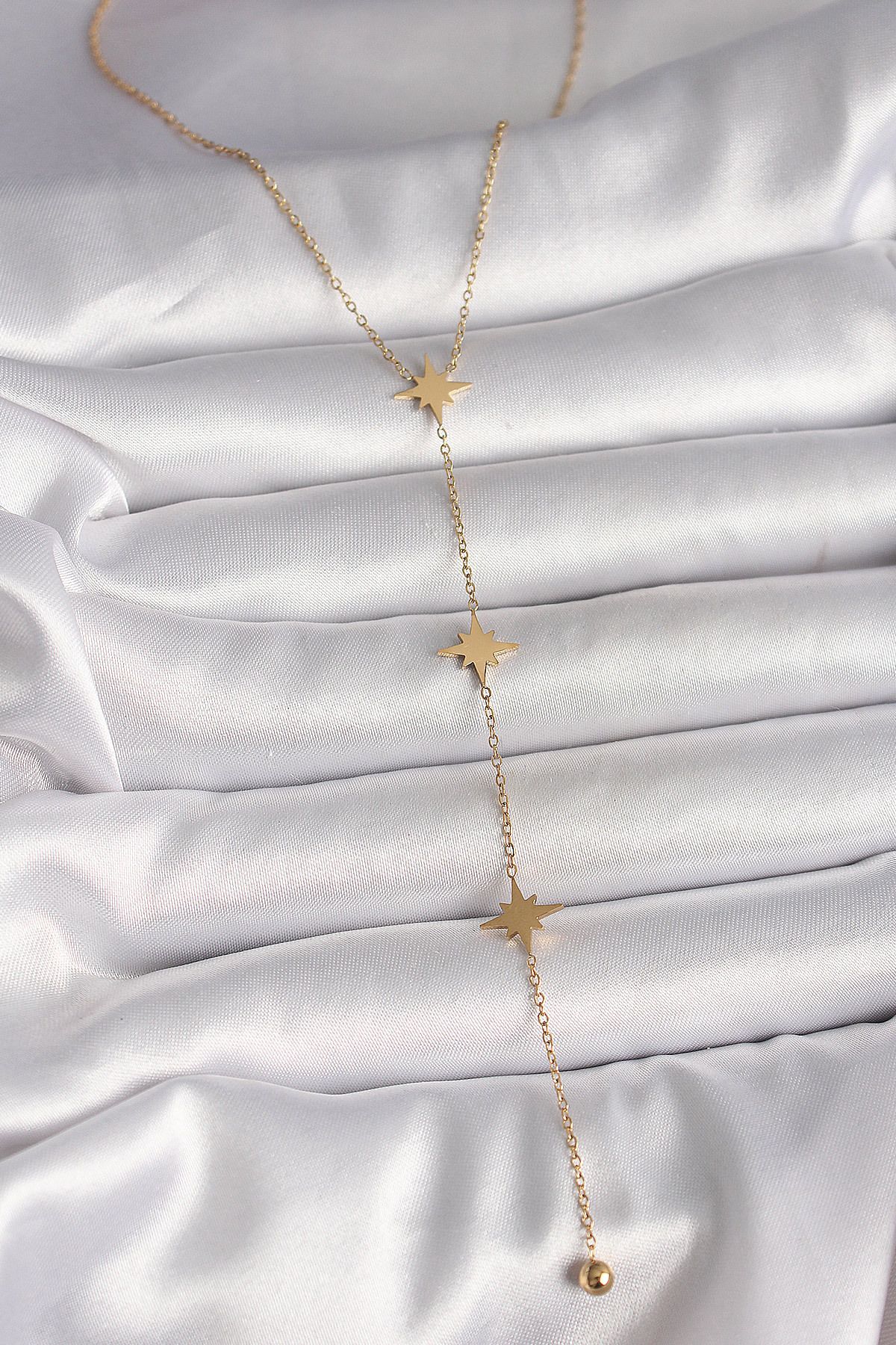 callerrons accessories Gold Renk Yıldız Topçuk Detay Kadın Y Kolye - EBJ250501W33471