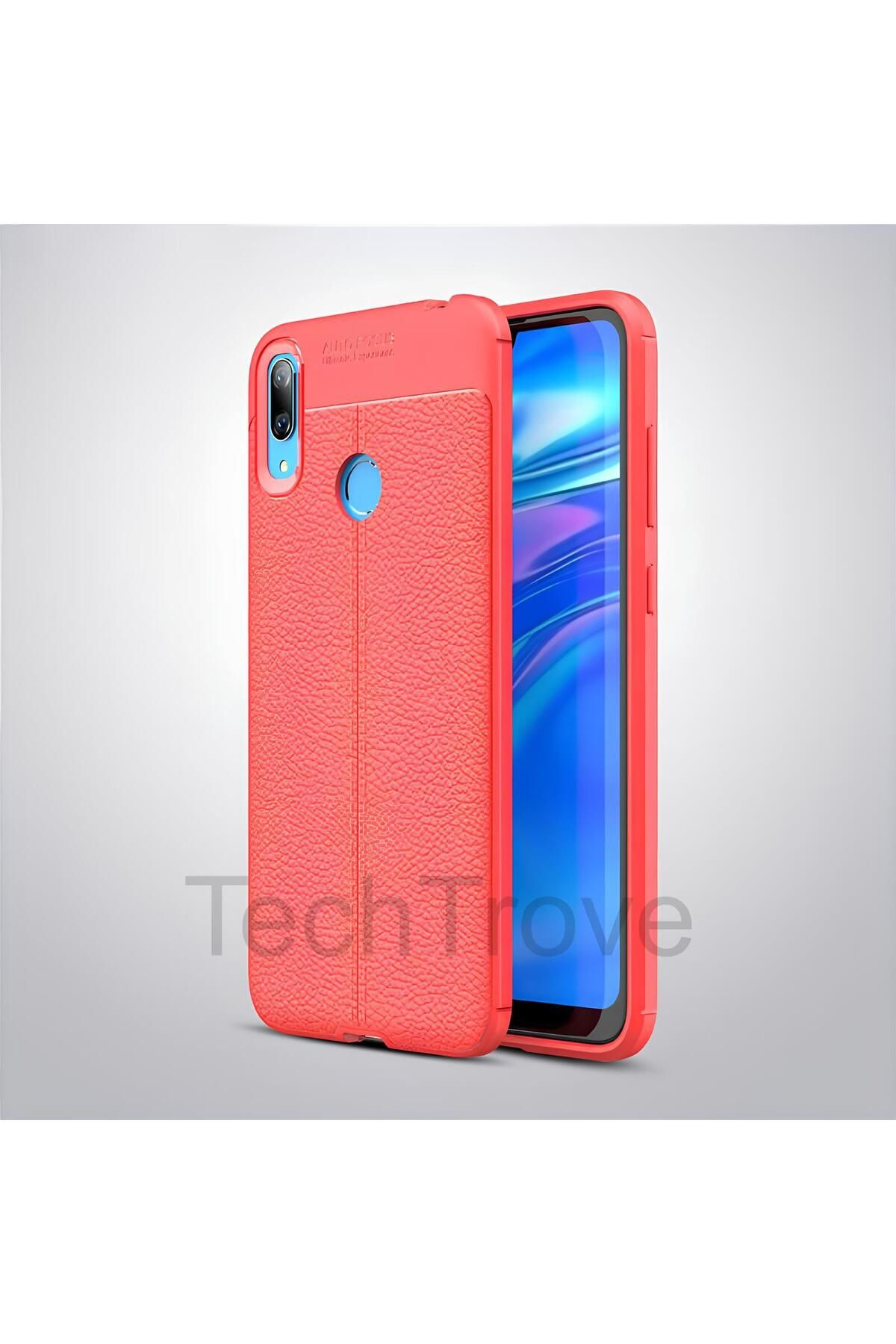 TechTrove Huawei Y7 Prime 2019 Kılıf Deri Extra Korumalı Slikon Kapak