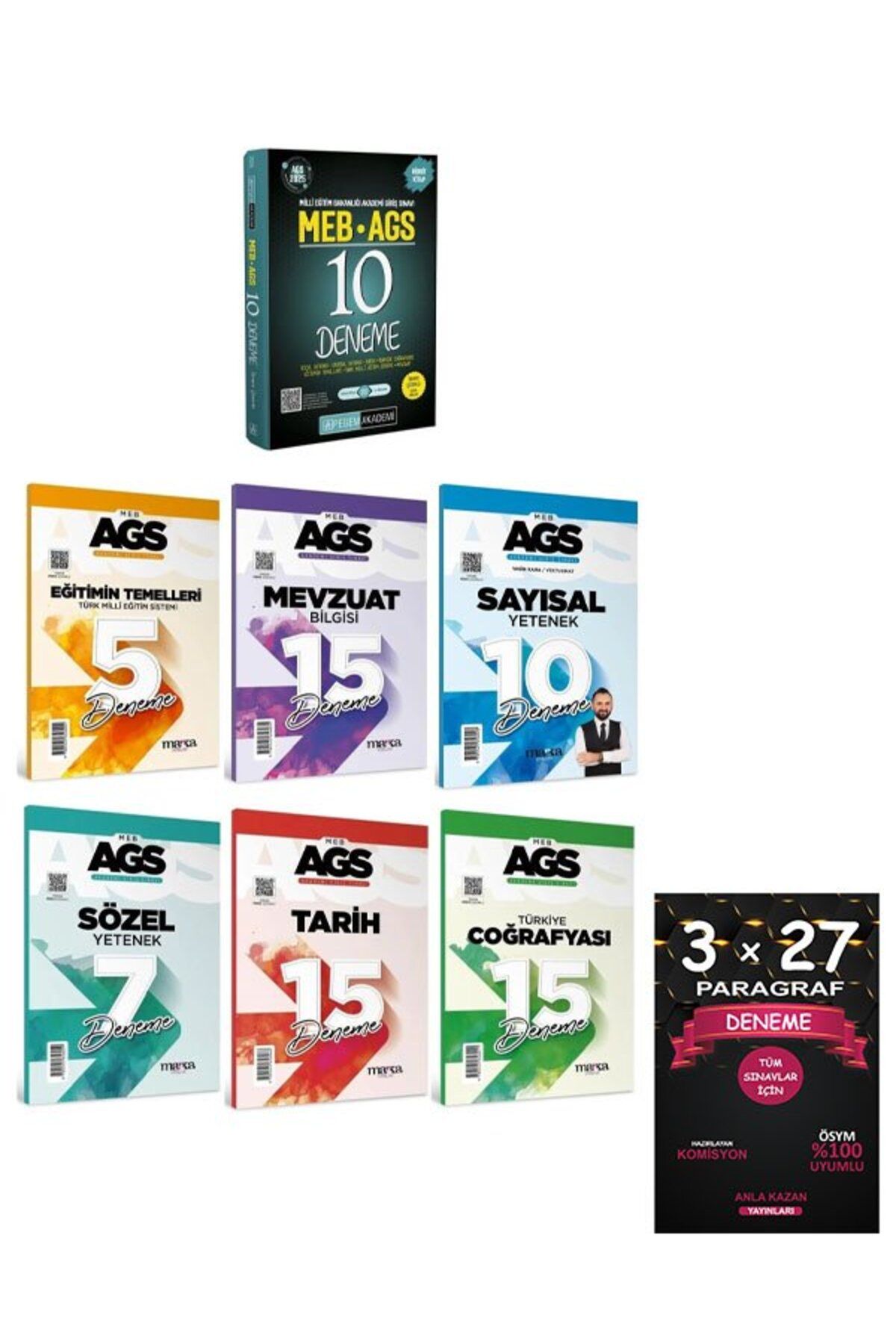 Pegem Akademi Yayıncılık Pegem + Marka 2025 MEB-AGS Tüm Dersler 10+67 Deneme 7 li Set