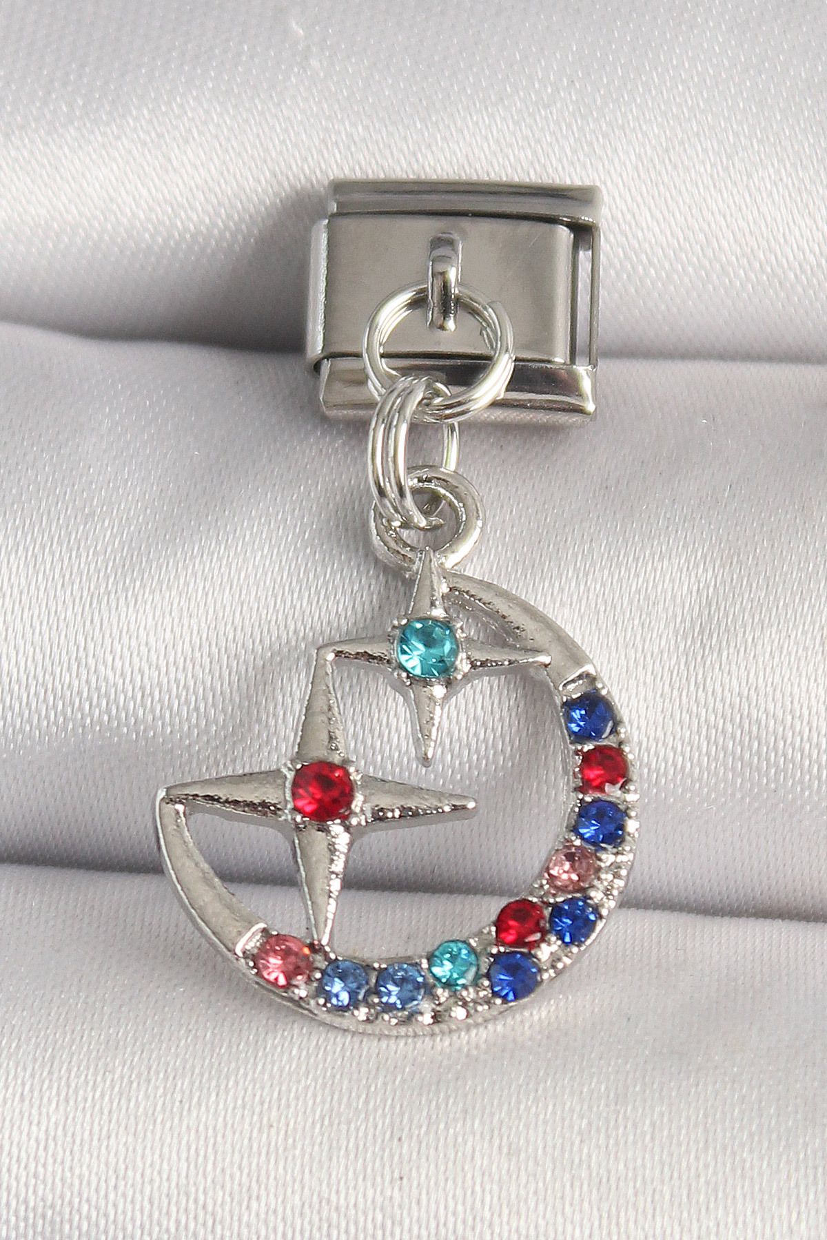 callerrons accessories Gümüş Renk Renkli Zirkon Taşlı Yıldız Model Nomination Charm - EBJ250501W32924