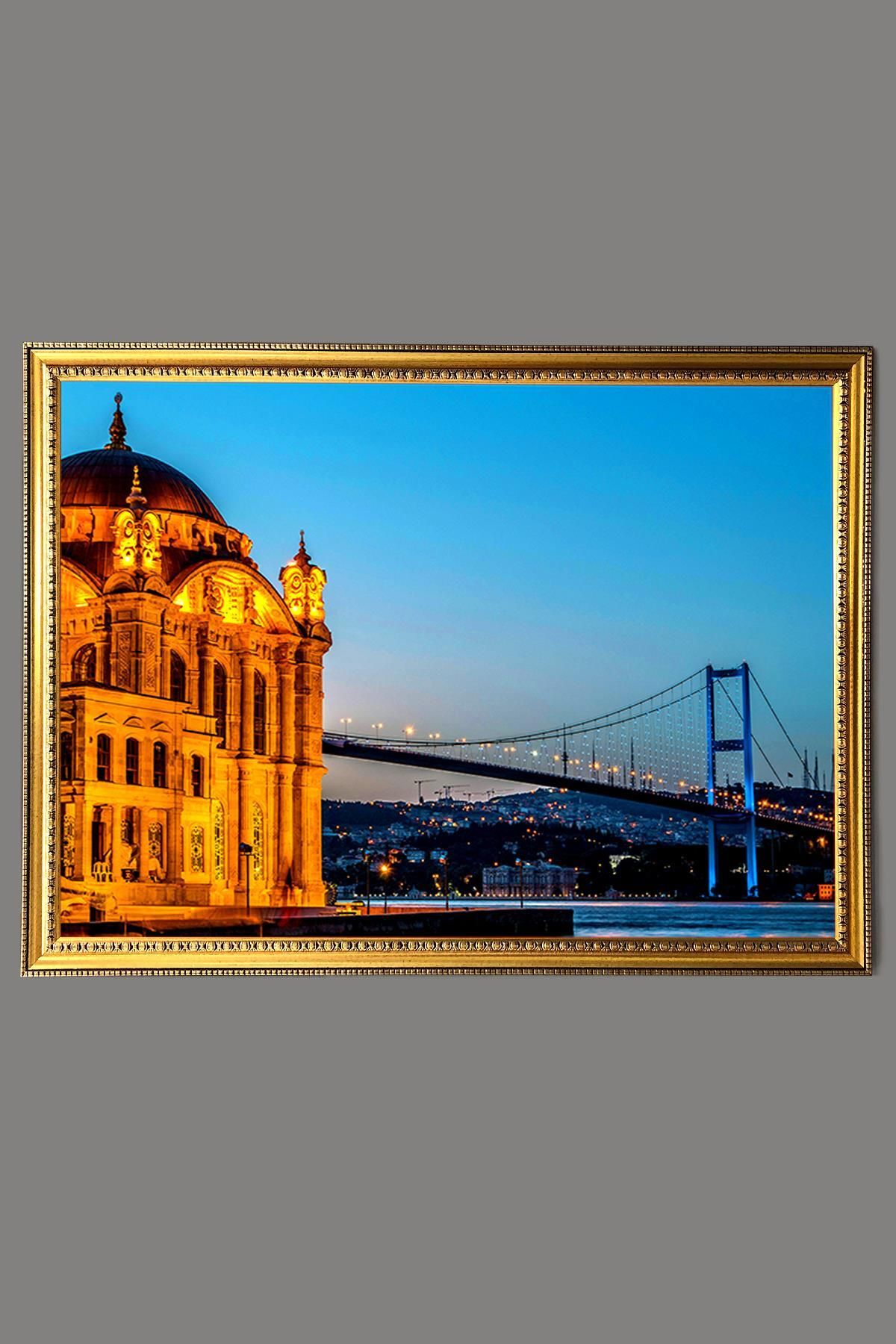 Doruklar Home Collection Ortaköy Camii ve Boğaz Manzara Desenli Çerçeveli Duvar Tablosu 50x70cm İstanbul10