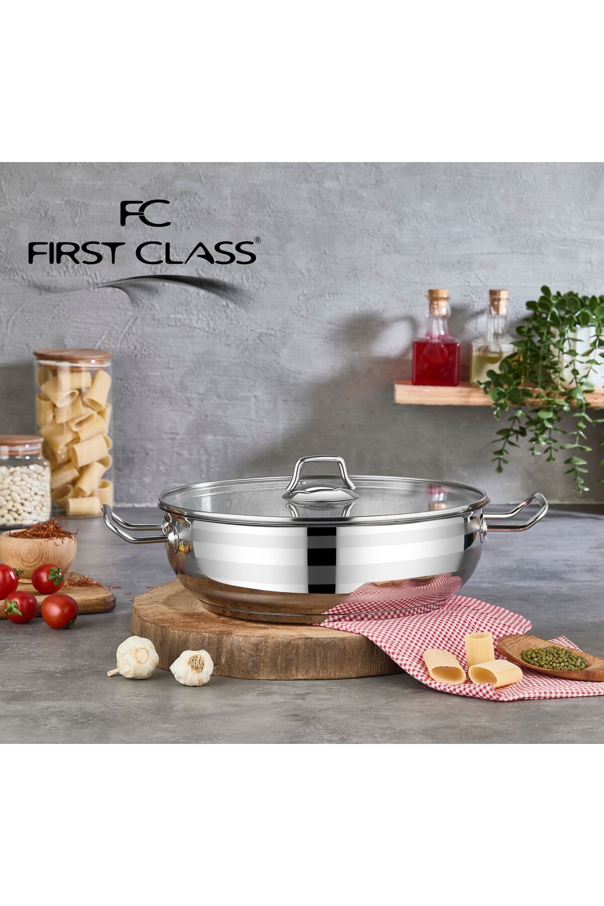 Alaca FİRST CLASS MARKA 30 CM ÇELİK BASIK TENCERE