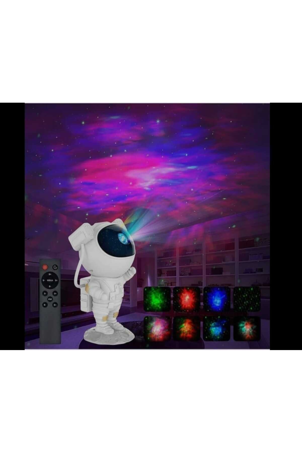 SerenityHaven Astronot Gece Lambası Projektör Yıldızlı Gökyüzü Kumandalı Duvar Tavan Yansıtma Işıklı Aydınlatma