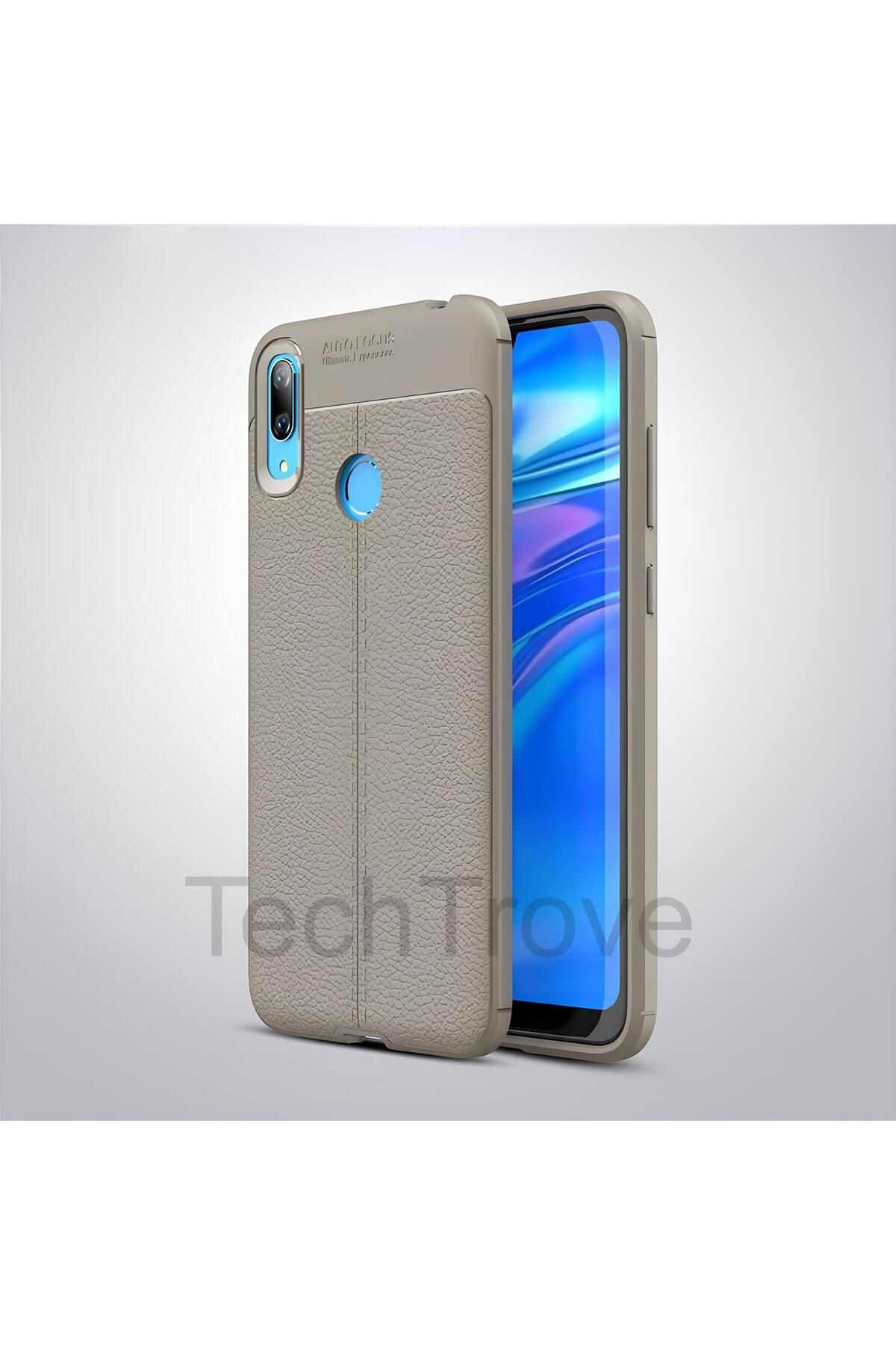 TechTrove Huawei Y7 Prime 2019 Kılıf Deri Extra Korumalı Slikon Kapak