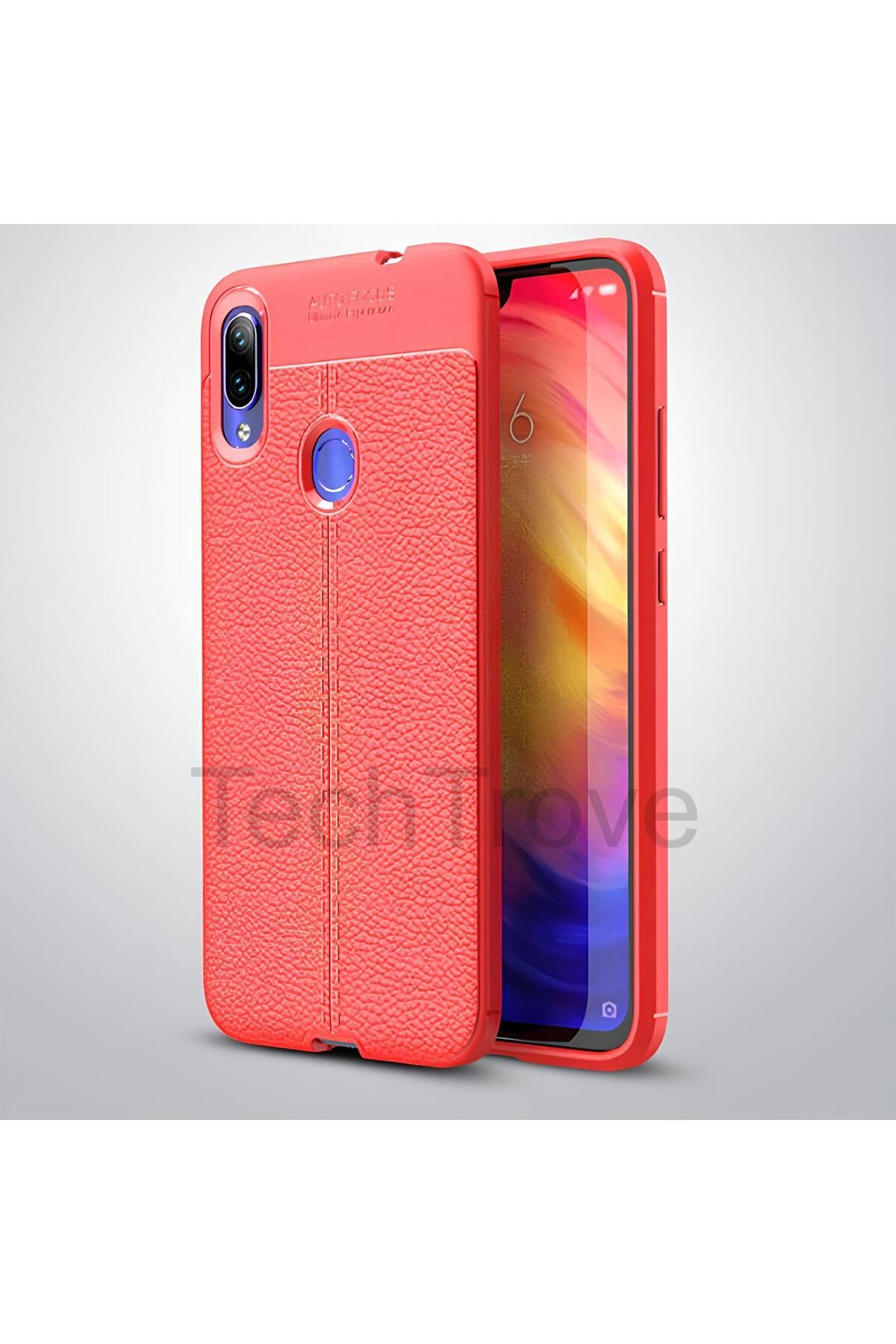 TechTrove Xiaomi Redmi Note 7 Kılıf Deri Extra Korumalı Slikon Kapak