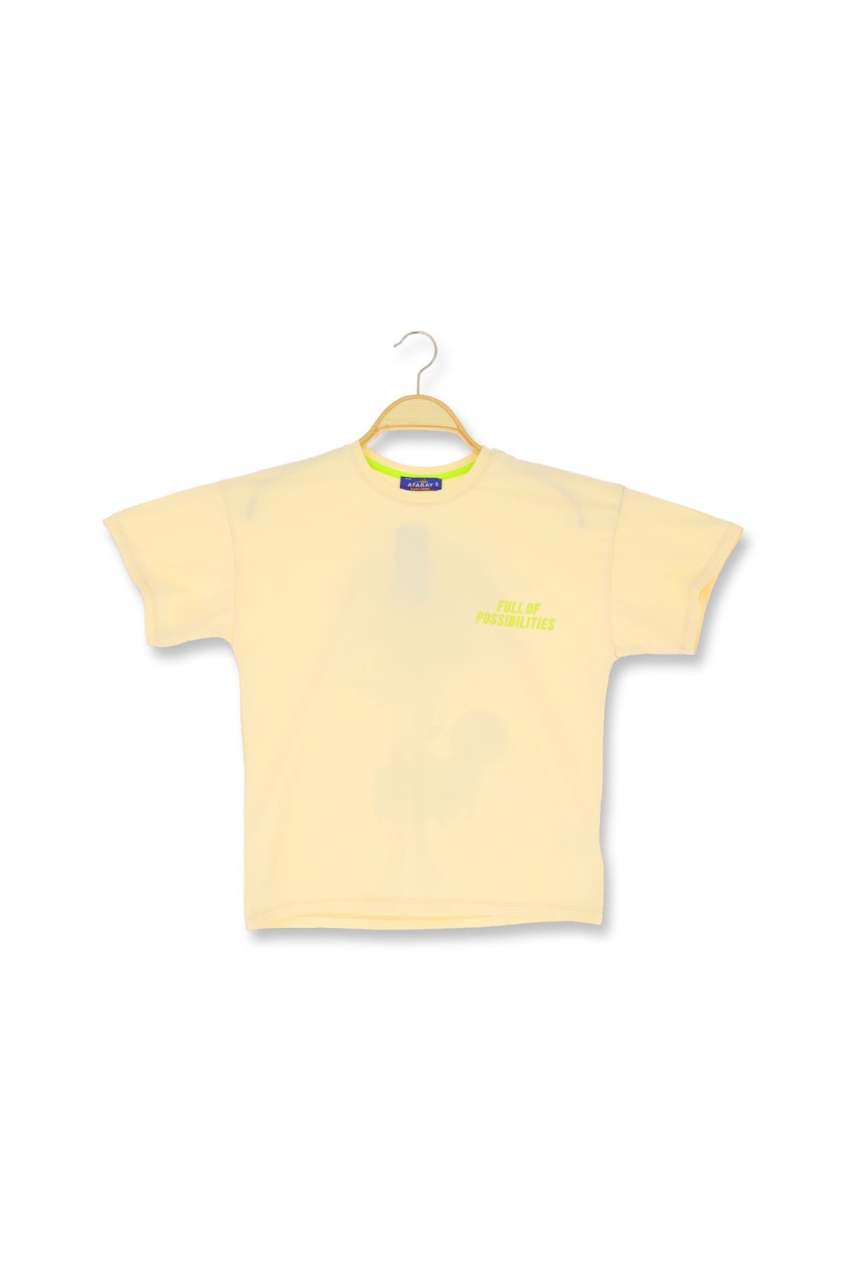 Atabay Kids ATABAY 128-04-25 ERKEK TSHİRT ARKA FULL OF POSSIBILITIES BASKILI 9/16 YAŞ
