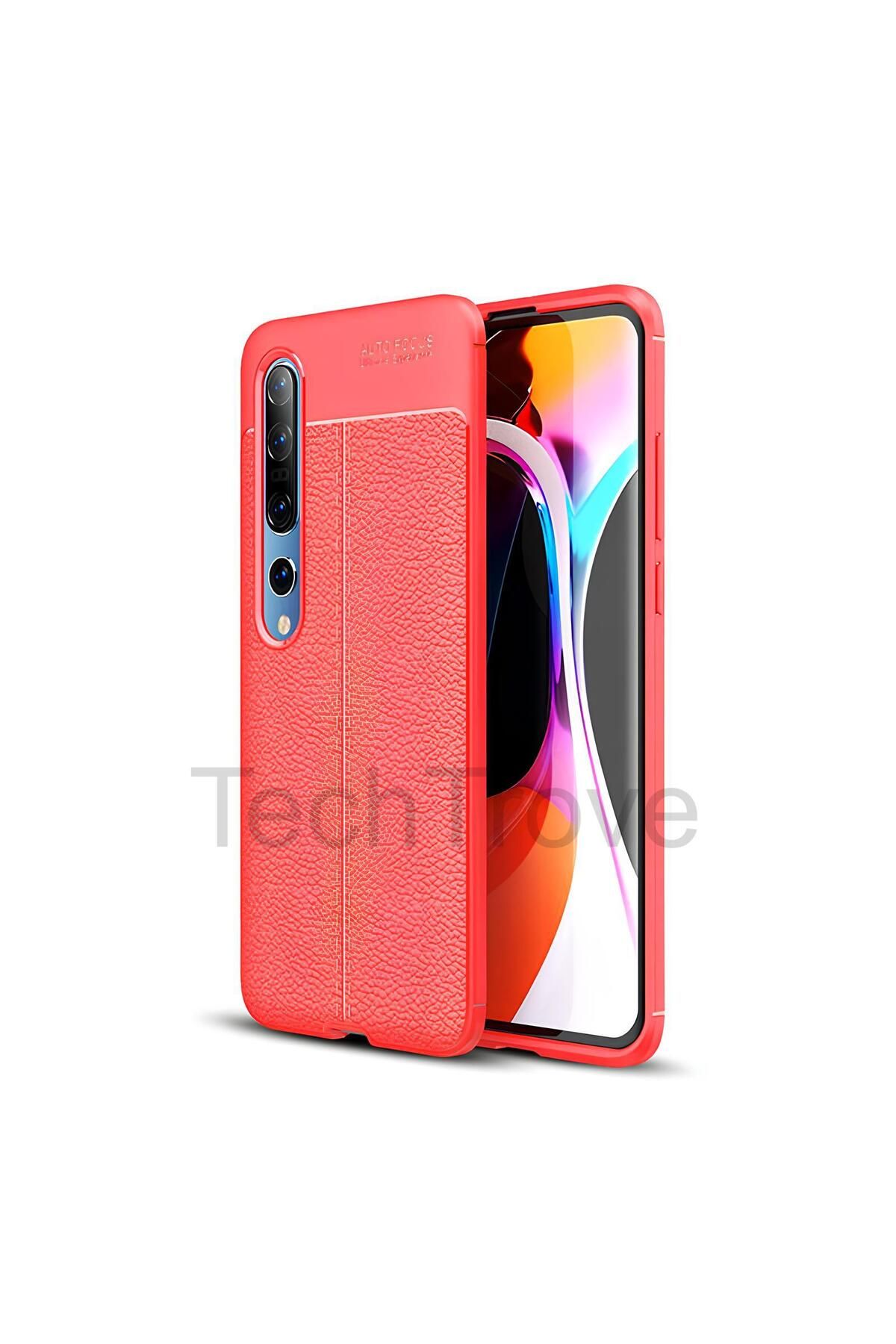 TechTrove Xiaomi Mi 10 Kılıf Deri Extra Korumalı Slikon Kapak