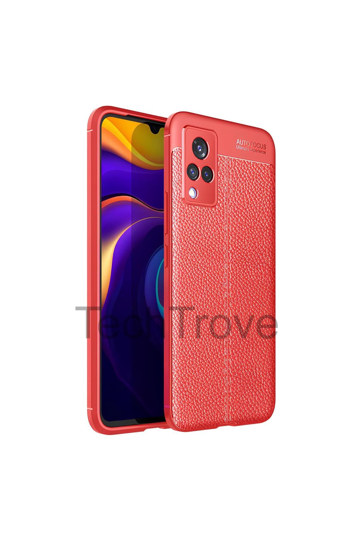 TechTrove Vivo V21 Kılıf Deri Extra Korumalı Slikon Kapak