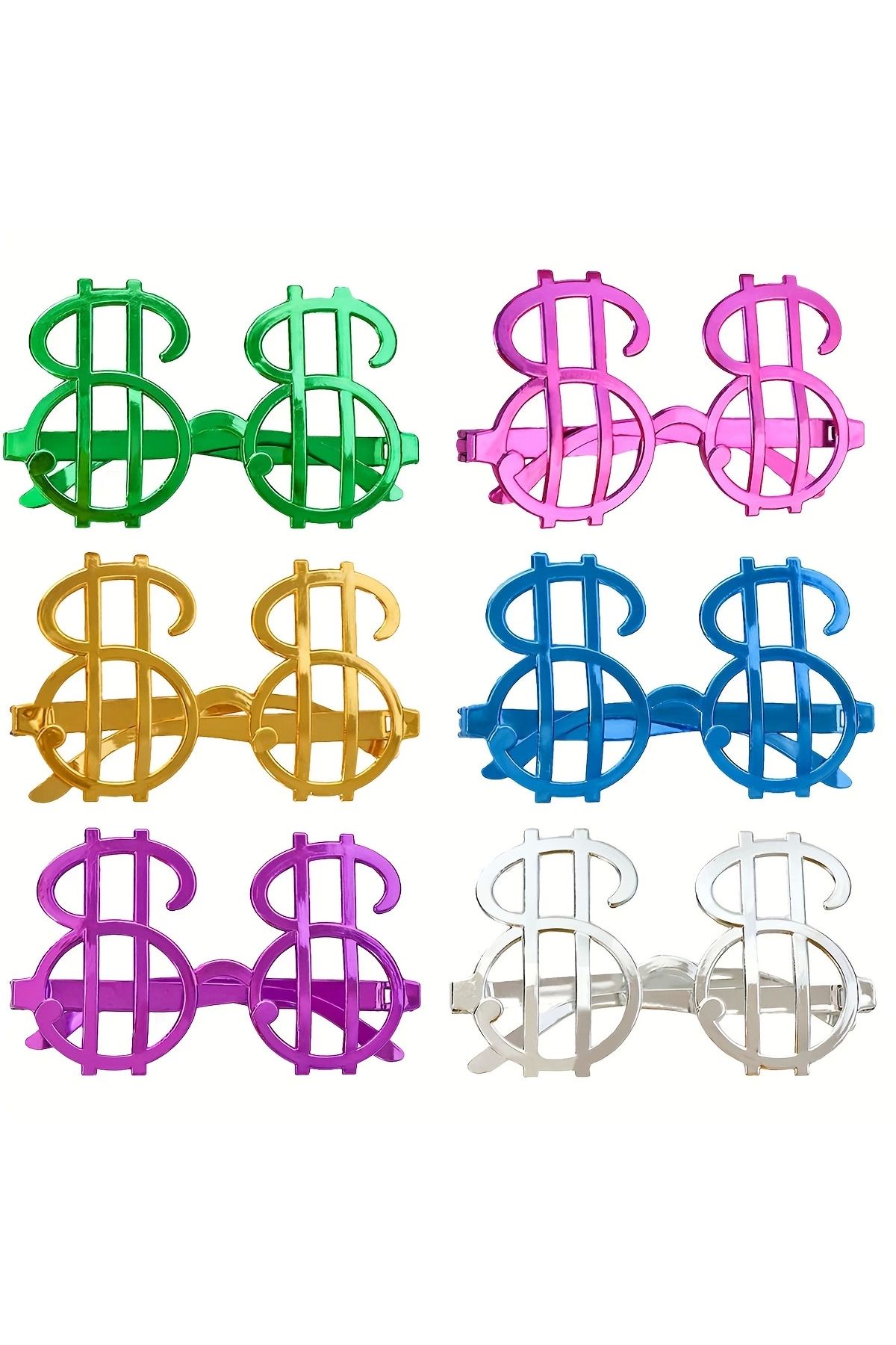 HobiDünyasıElif Dolar Şekilli Metalize Parti Gözlüğü 6 Adet - Lisinya