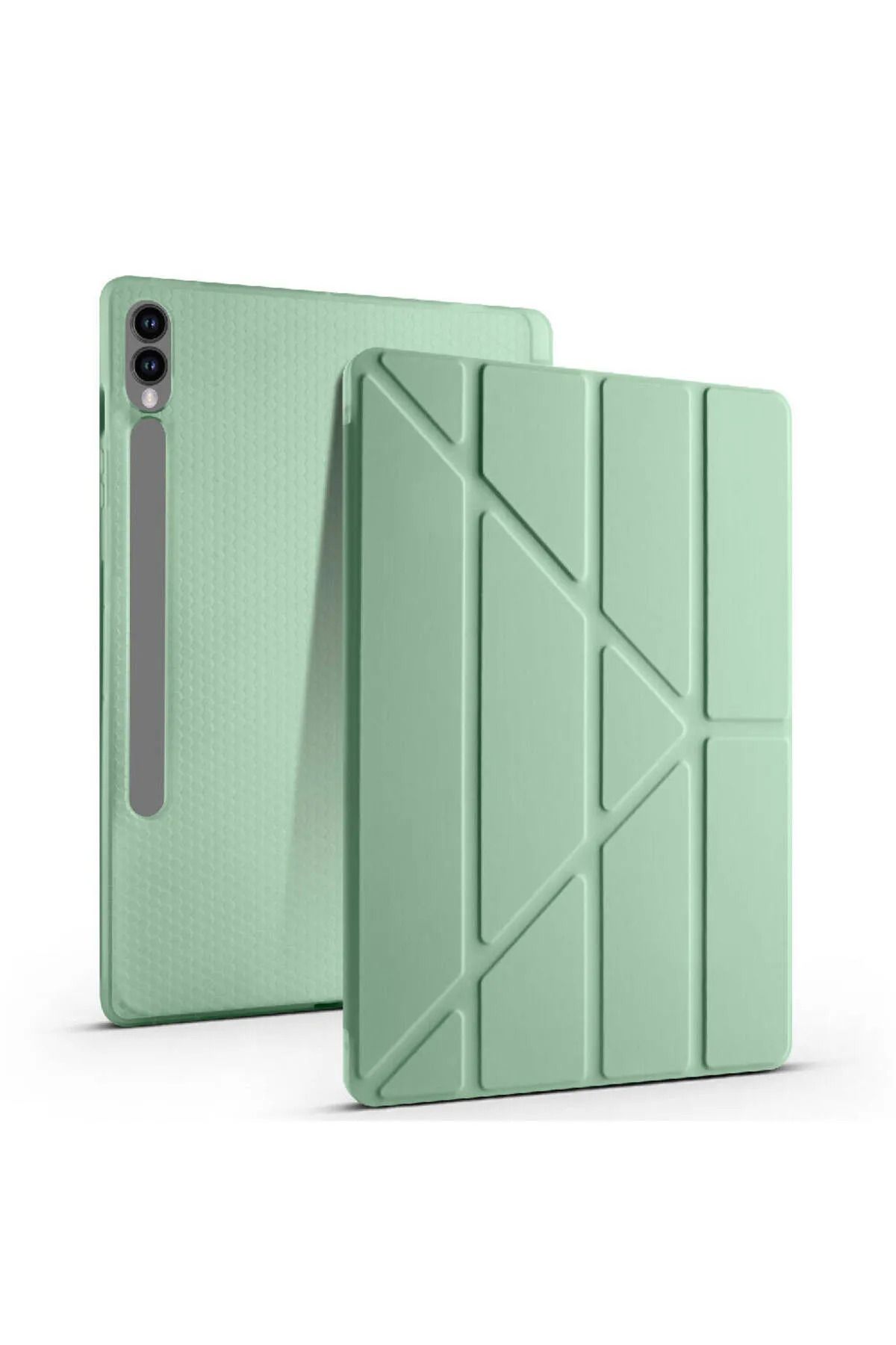 ERMER Samsung Galaxy Tab S7 Fe Tablet İçin 12.4 İnç Katlanabilir Kalemlikli Standlı Akıllı Silikon Kılıf