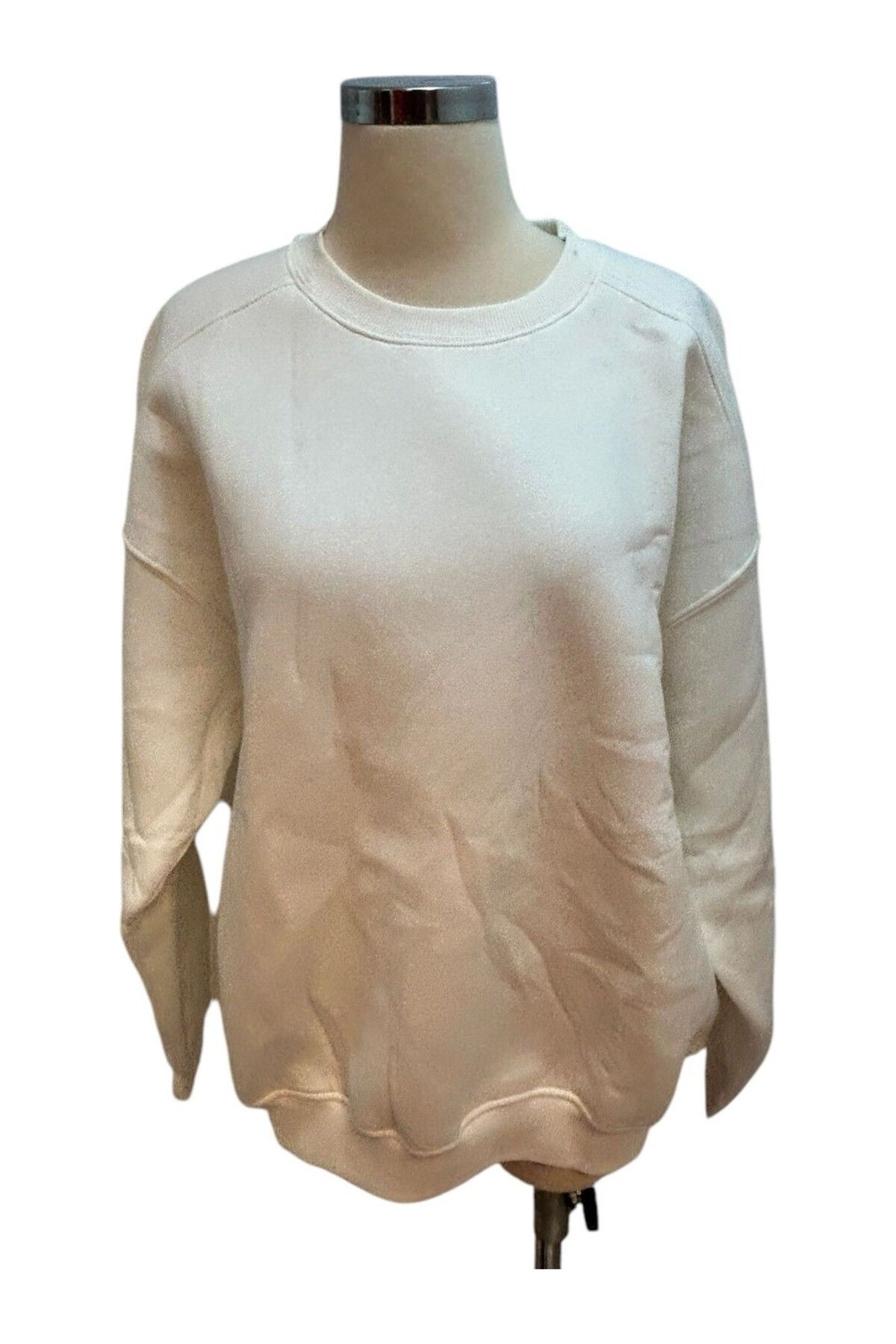 Avcıoğlu Giyim Avcıoğlu Yuvarlak Yaka Oversize Beyaz 3 Ip Sweatshirt