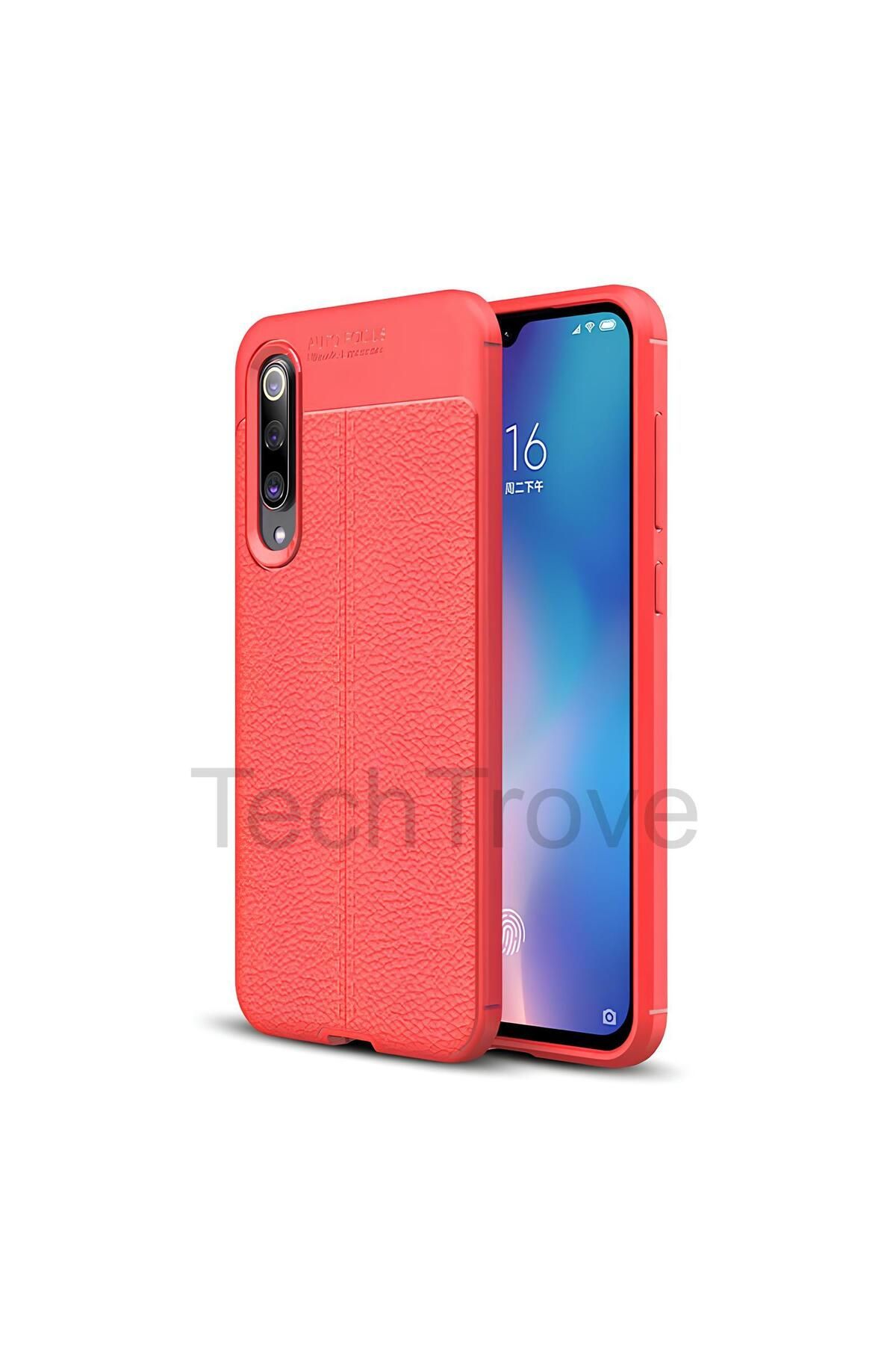 TechTrove Xiaomi Mi 9 Kılıf Deri Extra Korumalı Slikon Kapak