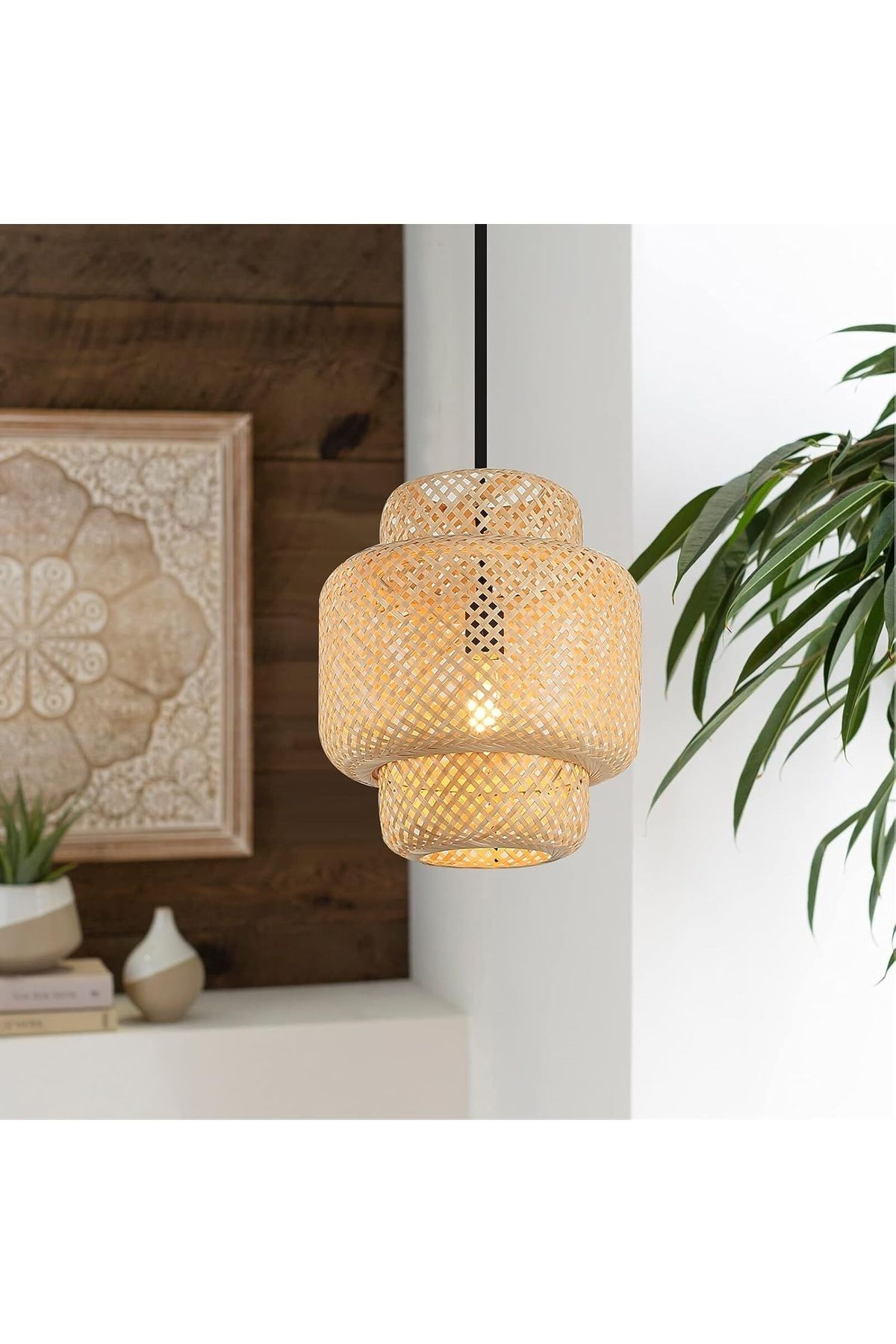 Lambadar-Scorpion Model Single Rattan Bamboo Modern Design Scandinavian Bohemian Pendant Lamp Chandelier 4