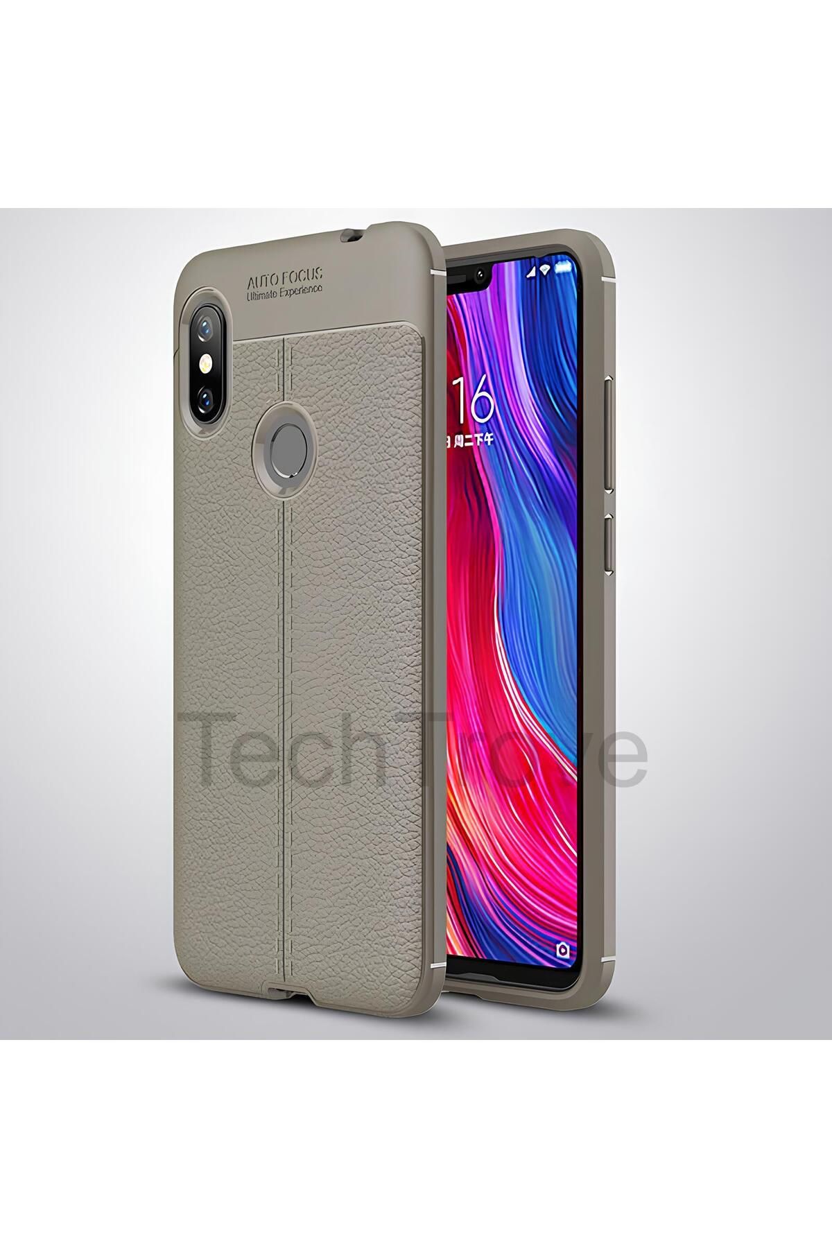TechTrove Xiaomi Redmi Note 6 Pro Kılıf Deri Extra Korumalı Slikon Kapak