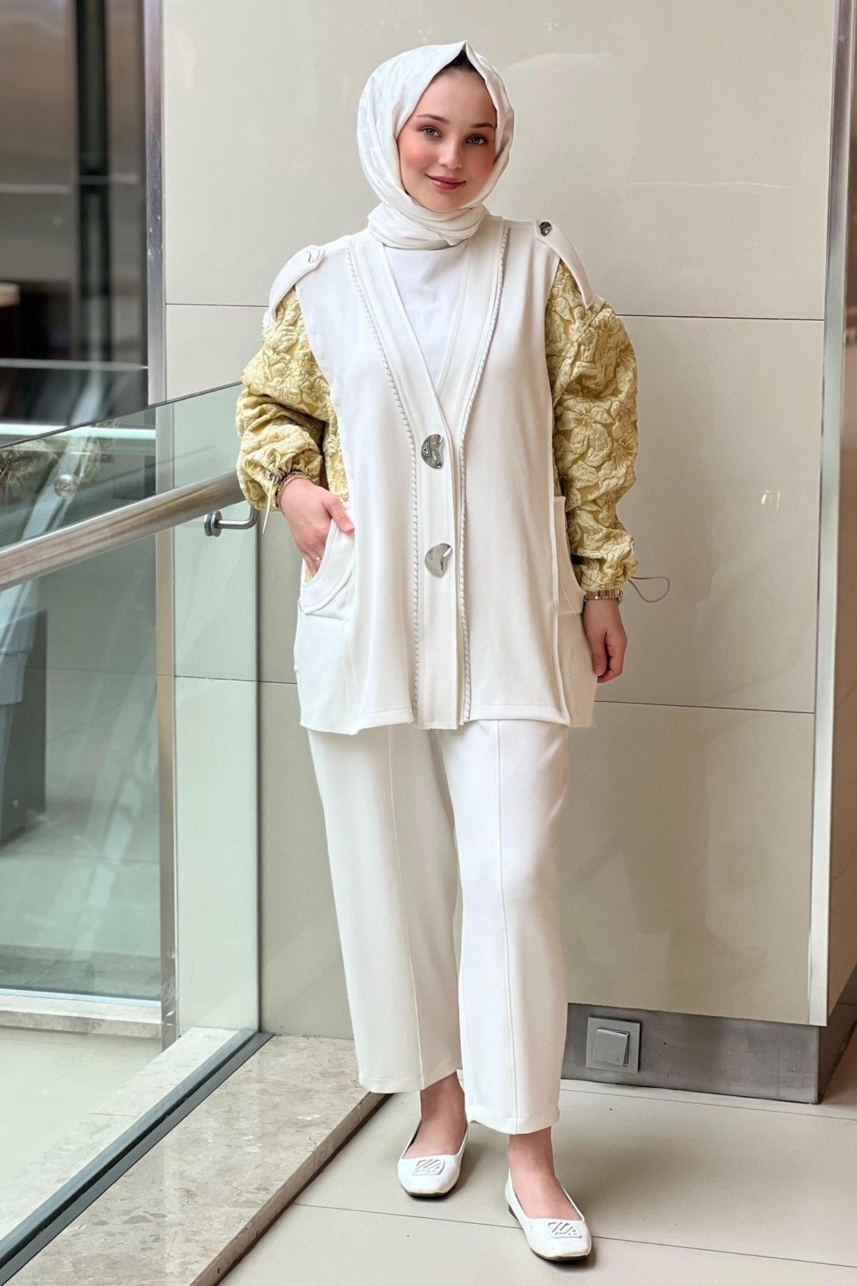Ghisa Kumaş Detaylı Hırka Pantolon Takım 3111