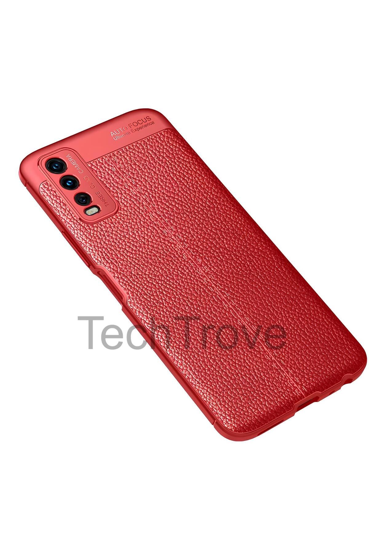 TechTrove Vivo Y20 Kılıf Deri Extra Korumalı Slikon Kapak
