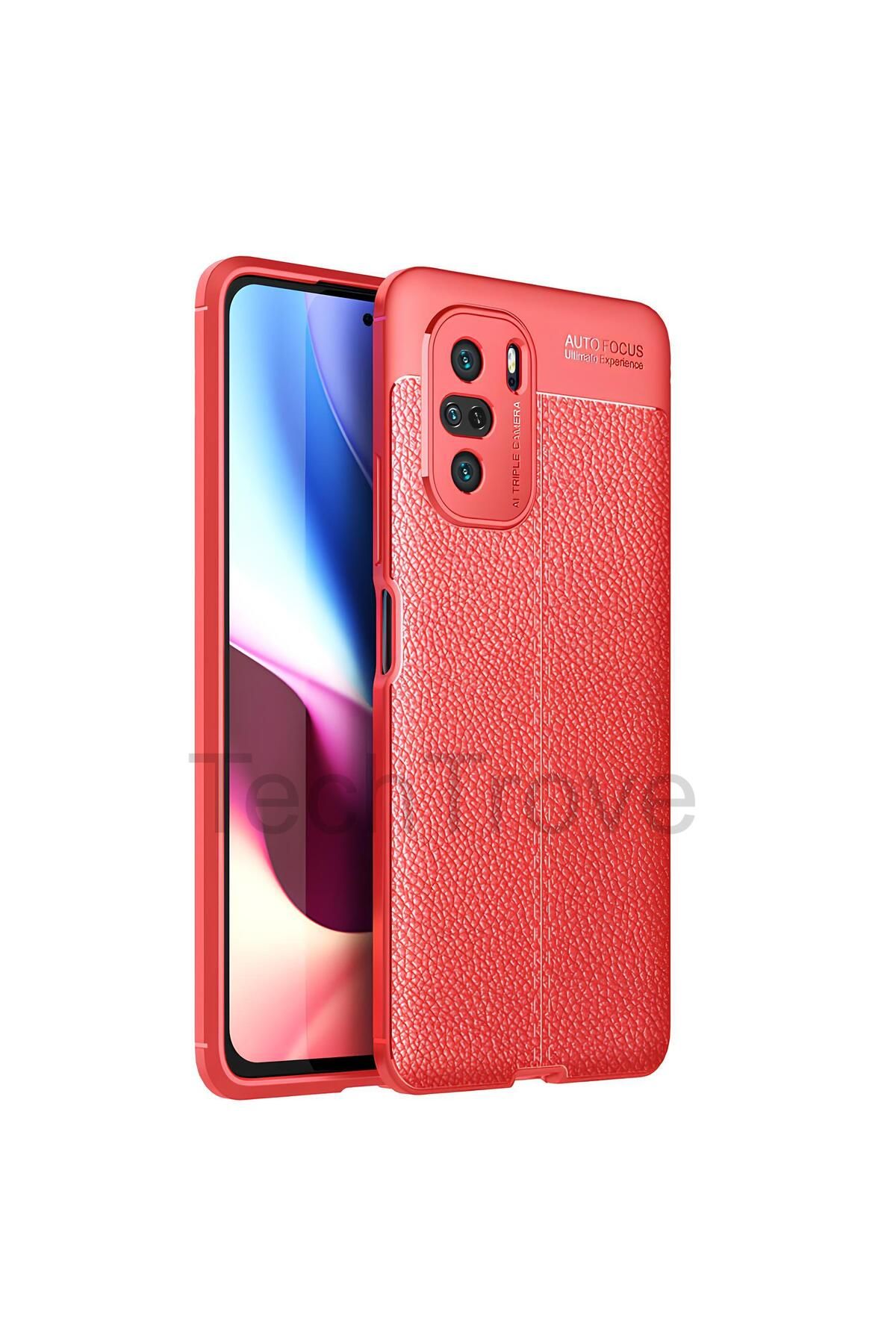 TechTrove Xiaomi Poco F3 Kılıf Deri Extra Korumalı Slikon Kapak
