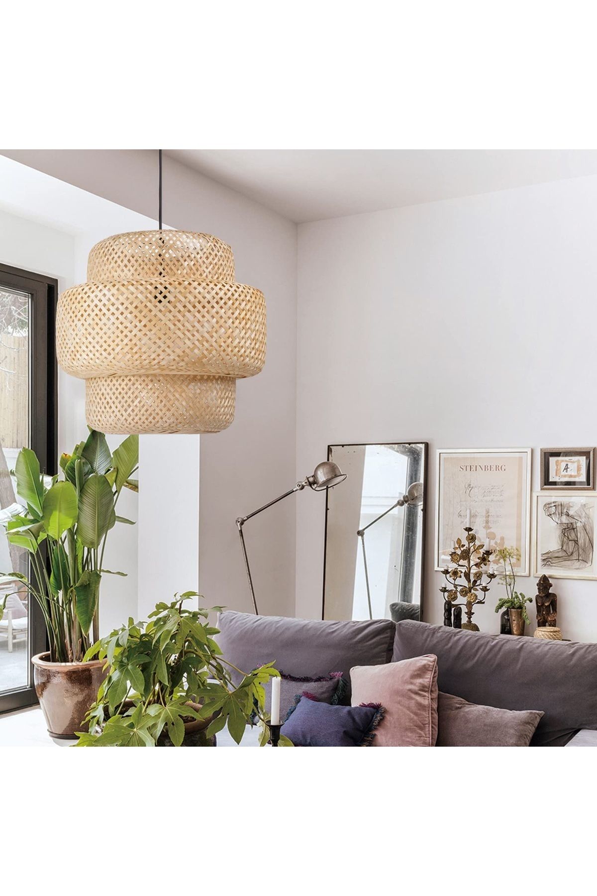 Lambadar-Scorpion Model Single Rattan Bamboo Modern Design Scandinavian Bohemian Pendant Lamp Chandelier 6