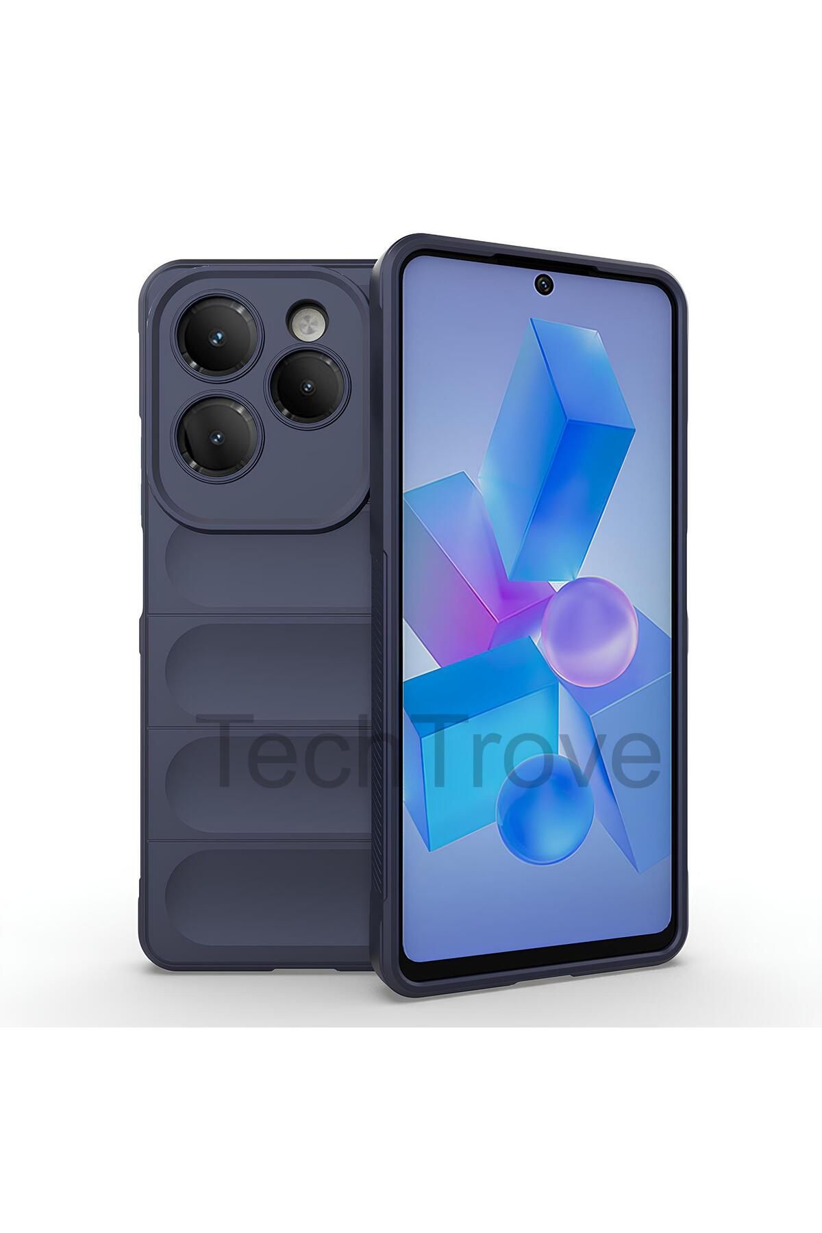 TechTrove İnfinix Hot 40 Kılıf Esnek TPU Oyuklu Arka Yüzey Tasarımlı Silikon Kapak