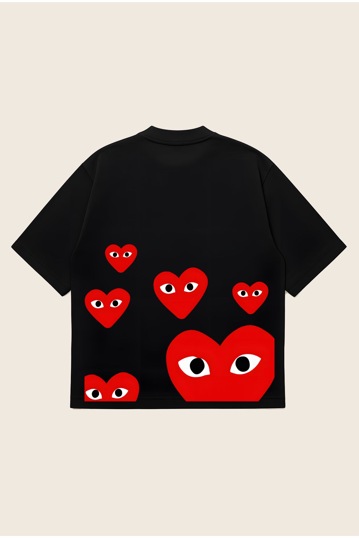 Moon Dancer Comme des Garçons Unisex Oversize Baskılı Boxy Fit Kalın Kumaşlı T-shirt