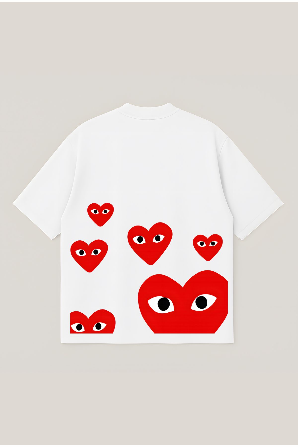 Moon Dancer Comme des Garçons Unisex Oversize Baskılı Boxy Fit Kalın Kumaşlı T-shirt
