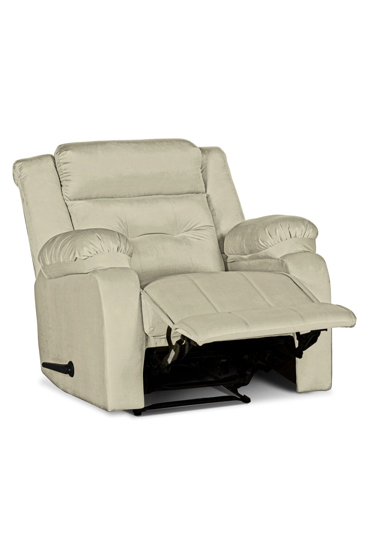 Lazy Vibes-MNZ3 | Velvet Rocking & Rotating Recliner Chair - Light Beige Lazy Vibes 5