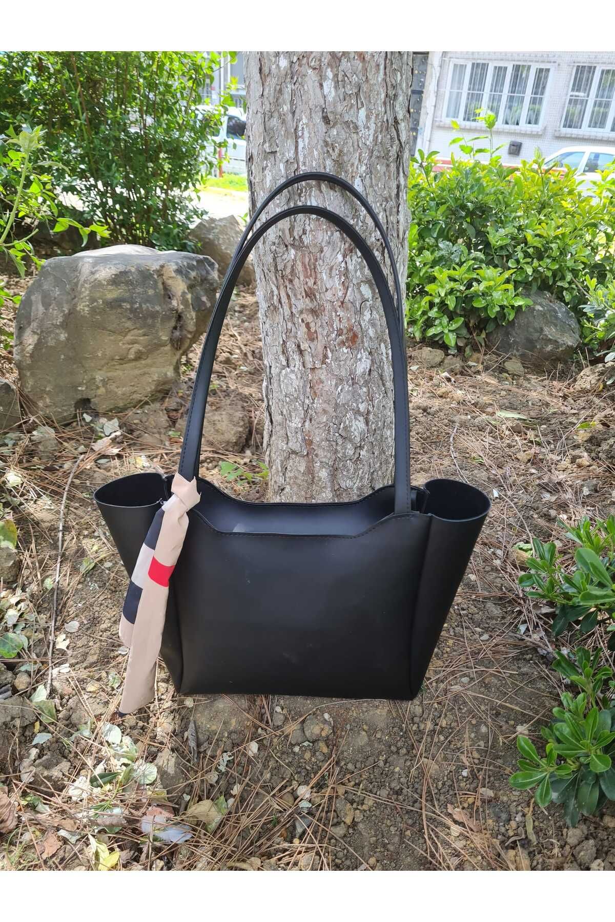 Kontes Kadın Fularlı Fermuarlı Ve Çıtçıt Kapamalı Shopper El Ve Omuz Çantası