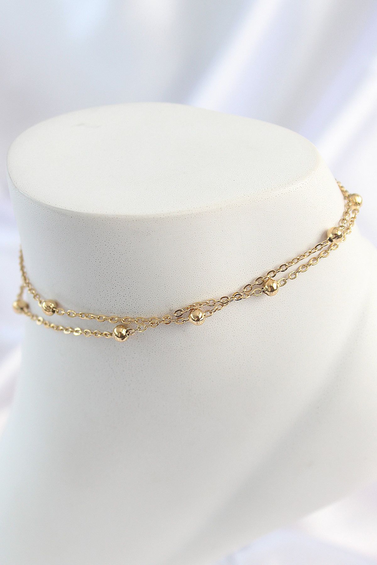 callerrons accessories Gold Renk 2'Li Topçuk Zincir Model Kadın Halhal - EBJ250412W32678