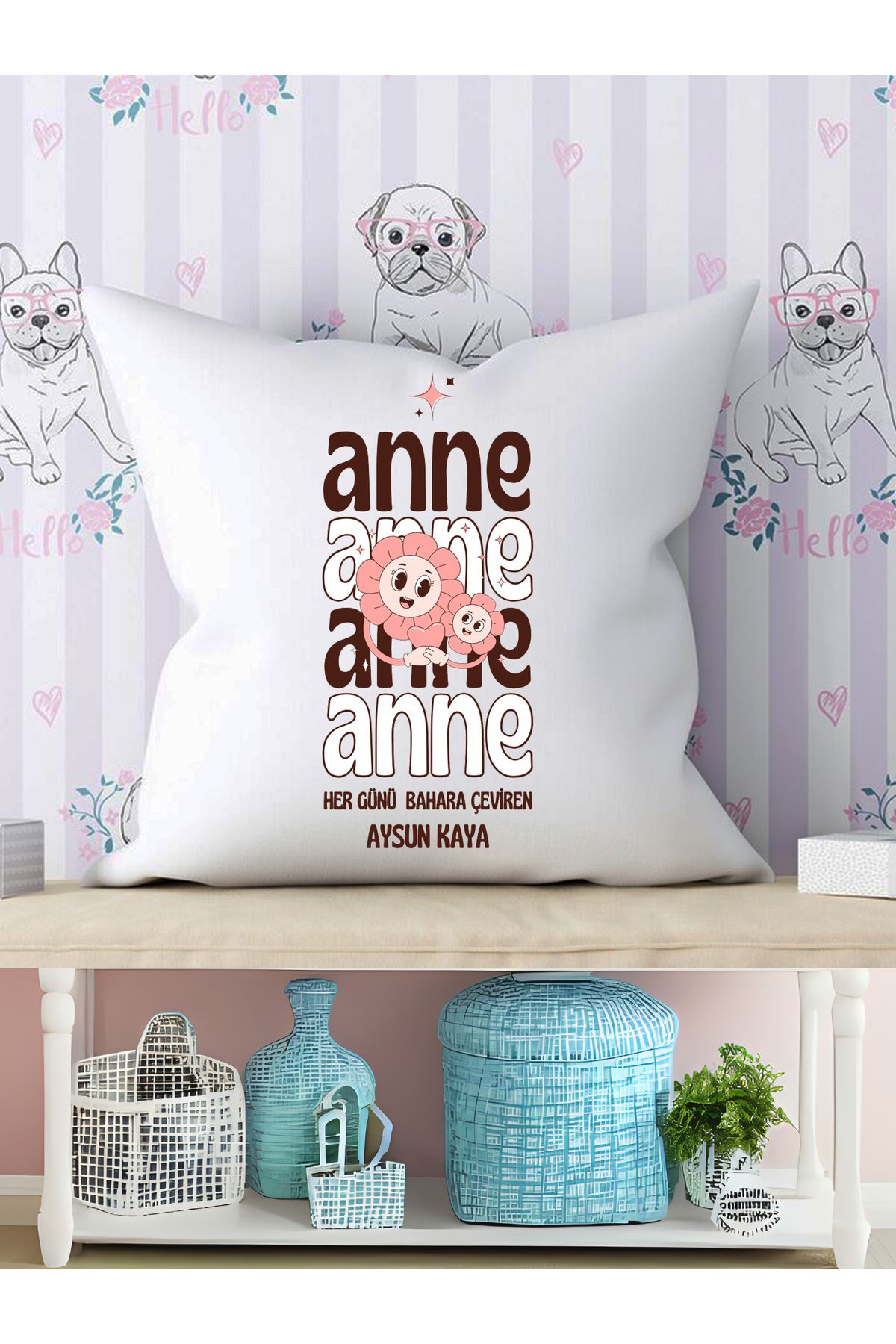 Home ANNELER GÜNÜ ÖZEL KİŞİYE ÖZEL TASARIMLI ELYAFLI SATEN YASTIK