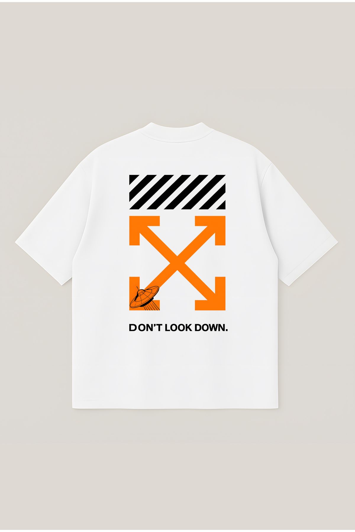Moon Dancer Dont Look Down Unisex Oversize Baskılı Boxy Fit Kalın Kumaşlı T-shirt