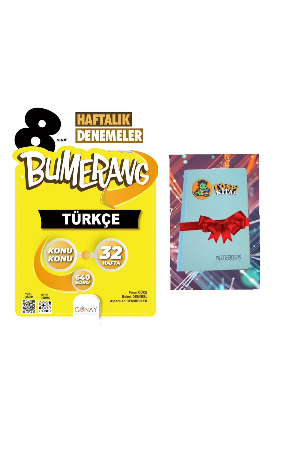 Günay Yayınları 8.Sınıf Bumerang 32’lik Haftalık TÜRKÇE Denemeleri (NOT DEFTERİ HEDİYE)