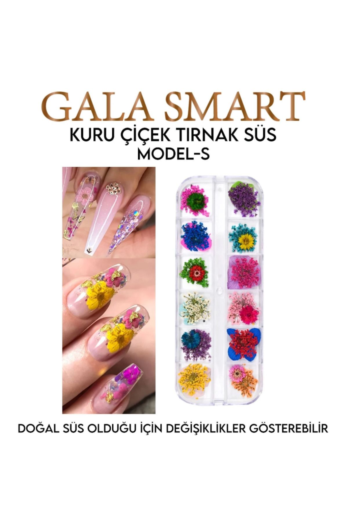 gala smart Kuru Çiçek Tırnak Süsleme