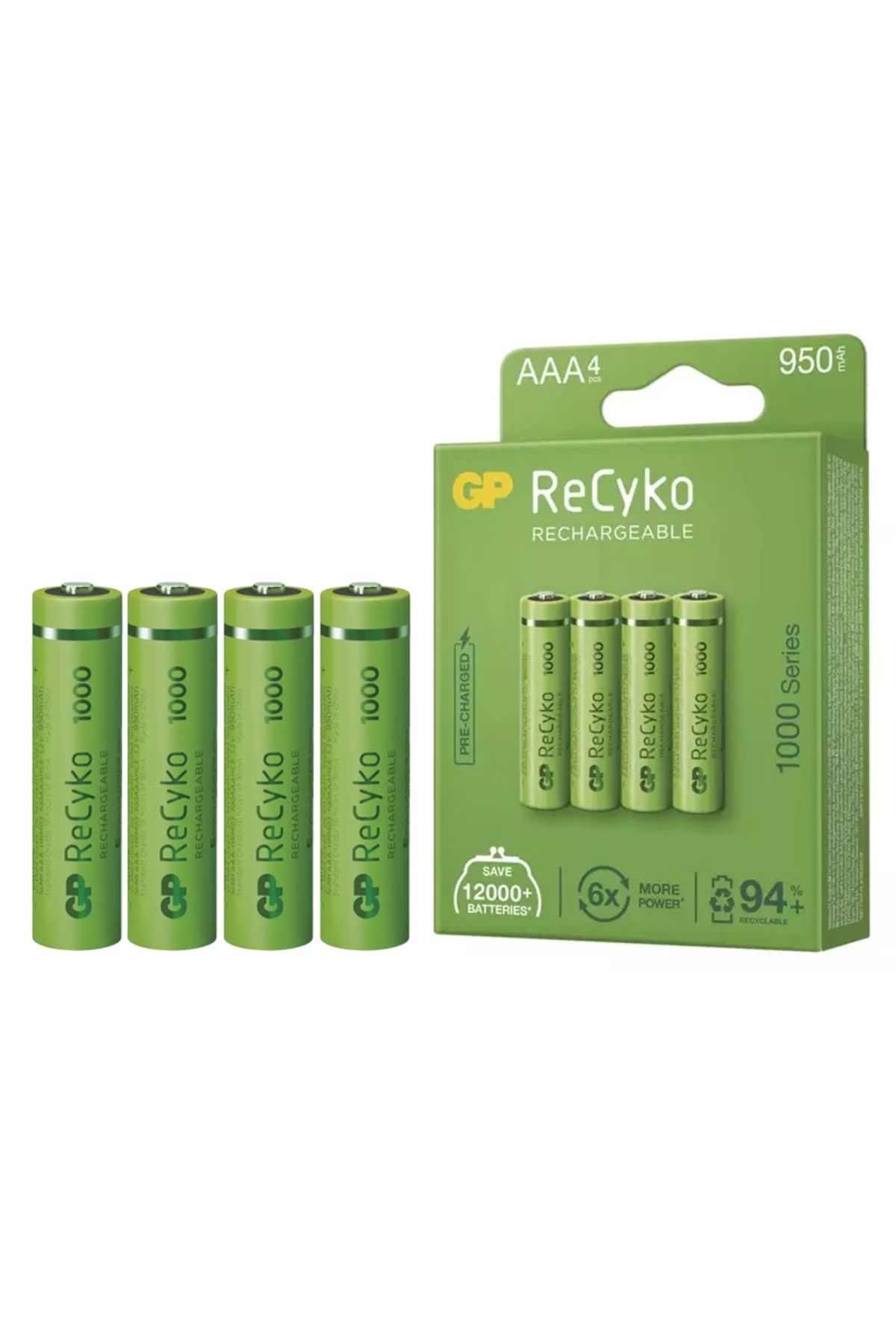 HobiDünyasıElif GP RECYKO 950 MAH AAA İNCE 4LÜ ŞARJLI KALEM PİL GP100AAAHCE-2EB4 (GPRHC103E001) (4767) - Lisinya