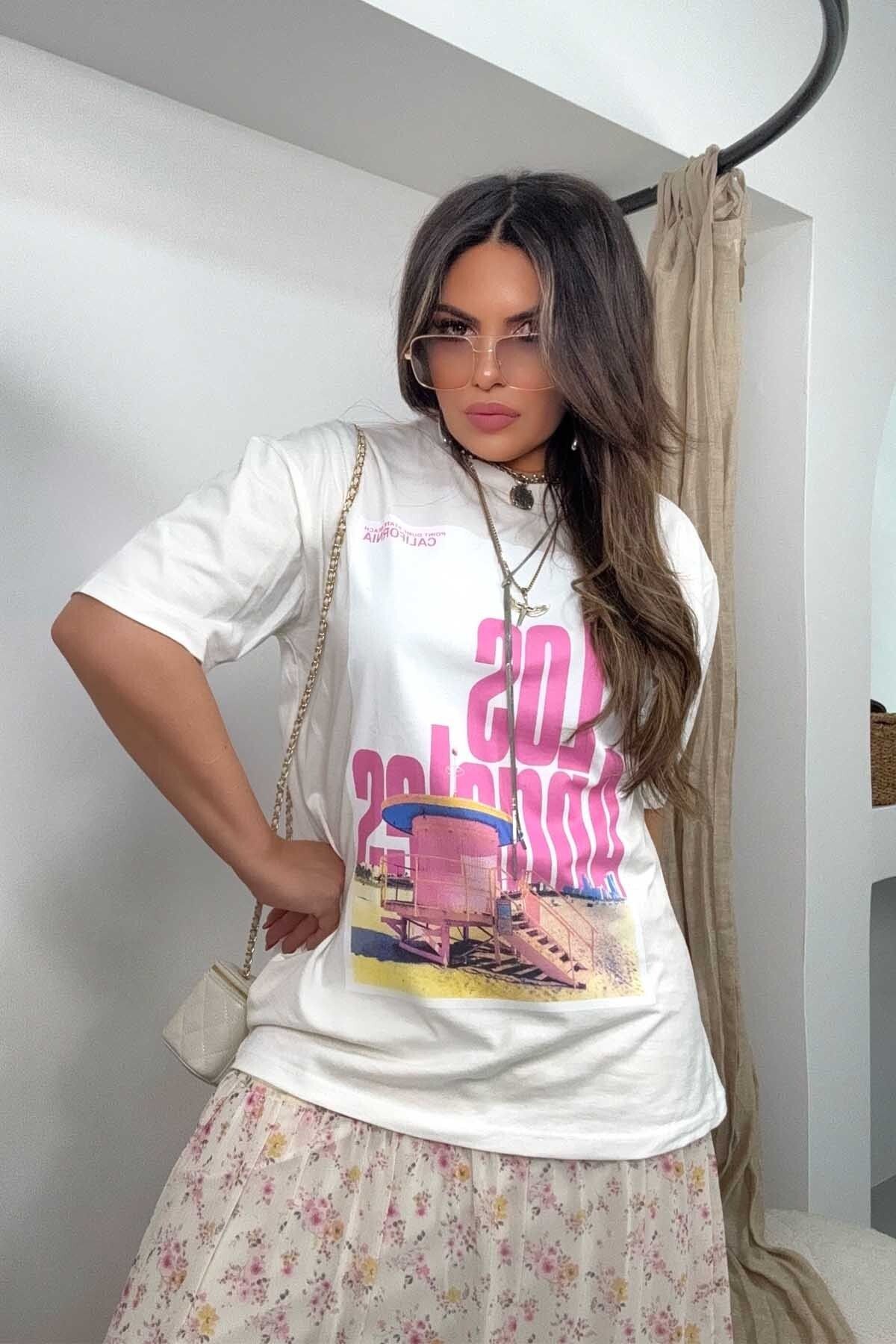 Sohotique By P Los Angeles Tshirt Ekru
