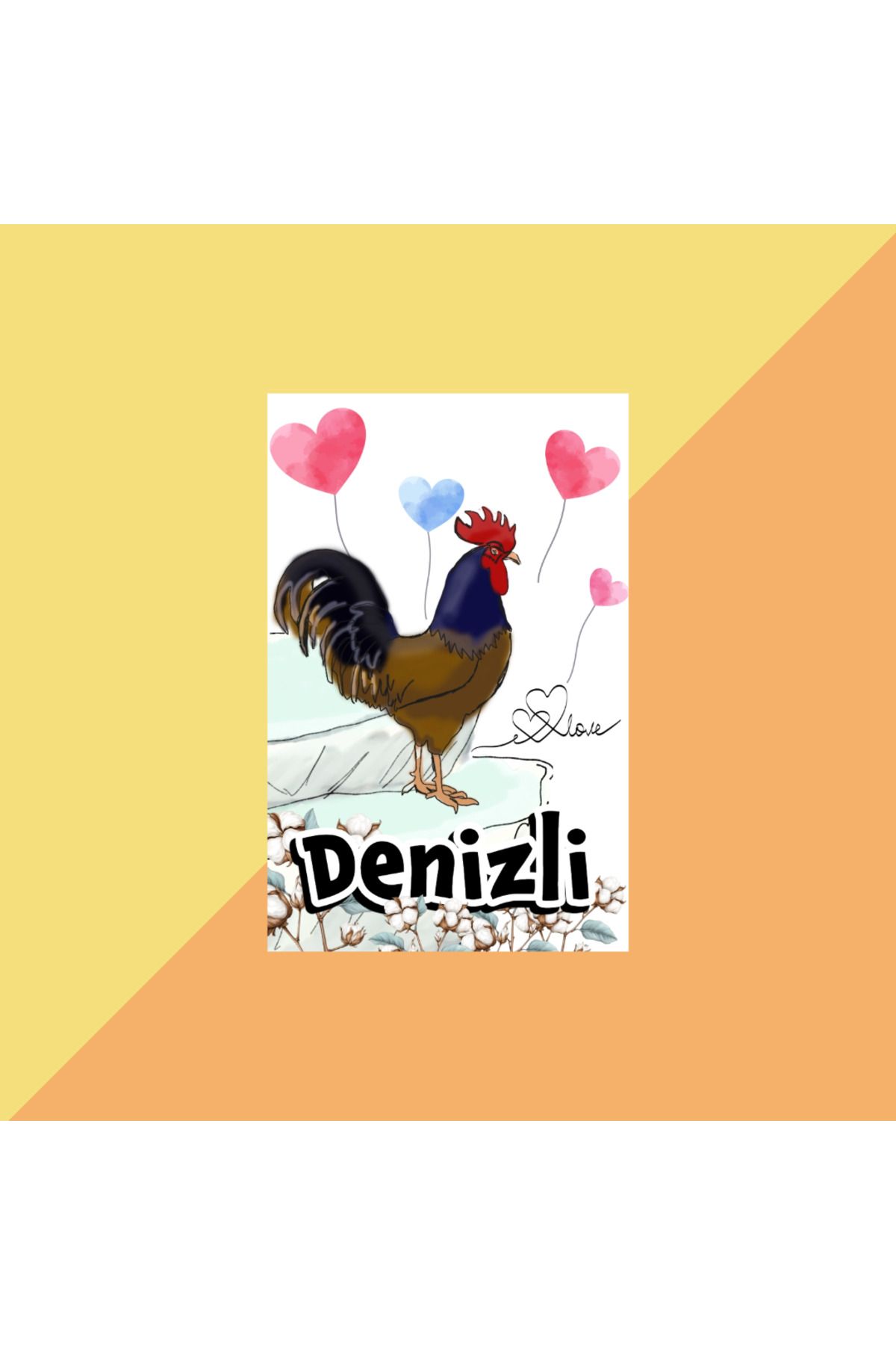 Fatofotofan Çizimli Denizli Horozu Magnet