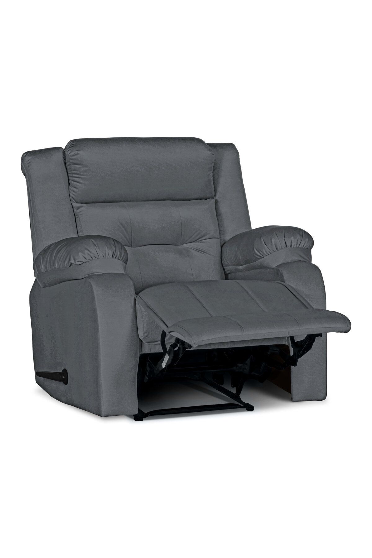 Lazy Vibes-MNZ3 | Velvet Rocking & Rotating Recliner Chair - Grey Lazy Vibes 2