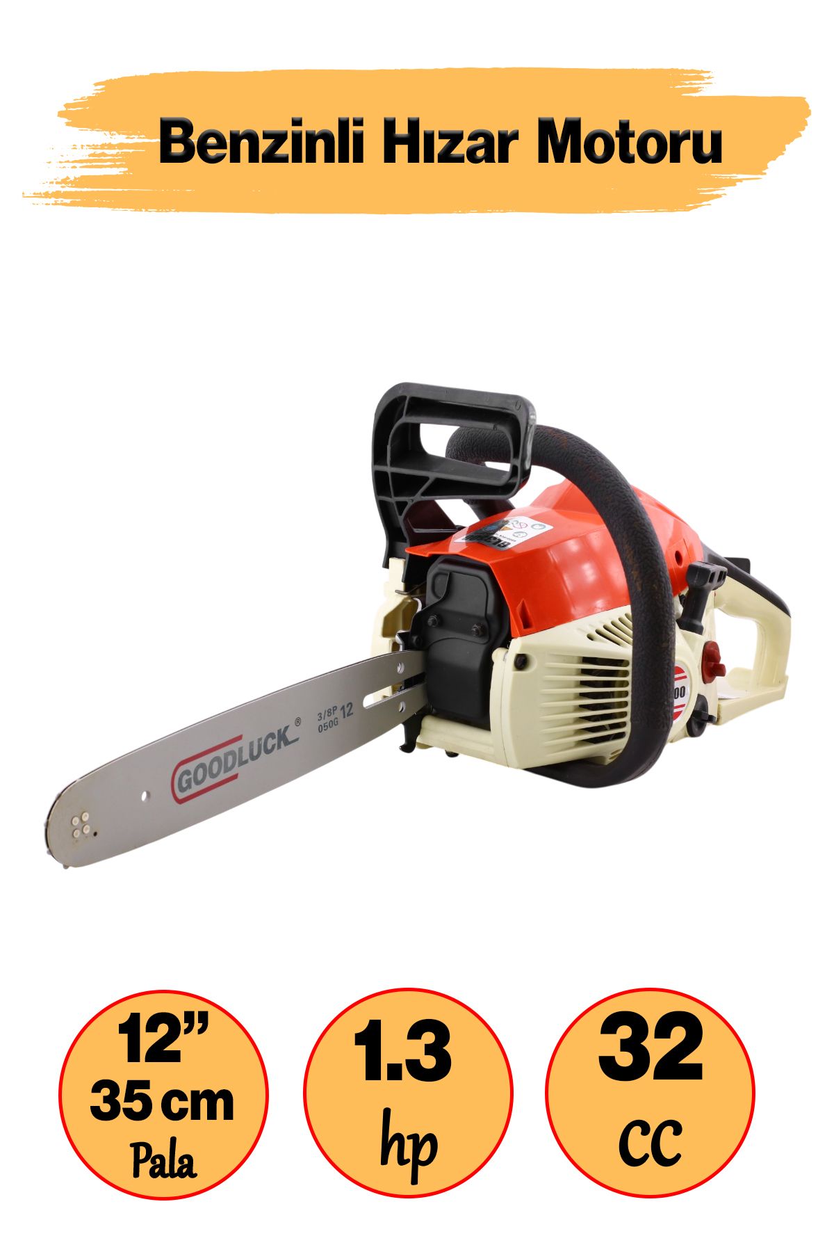 Badem10 Benzinli Odun Kesme Hızar Ağaç Orman Biçme Testeresi Motoru 35 cm 1.3 Hp 32 cc İthal Motorlu Testere