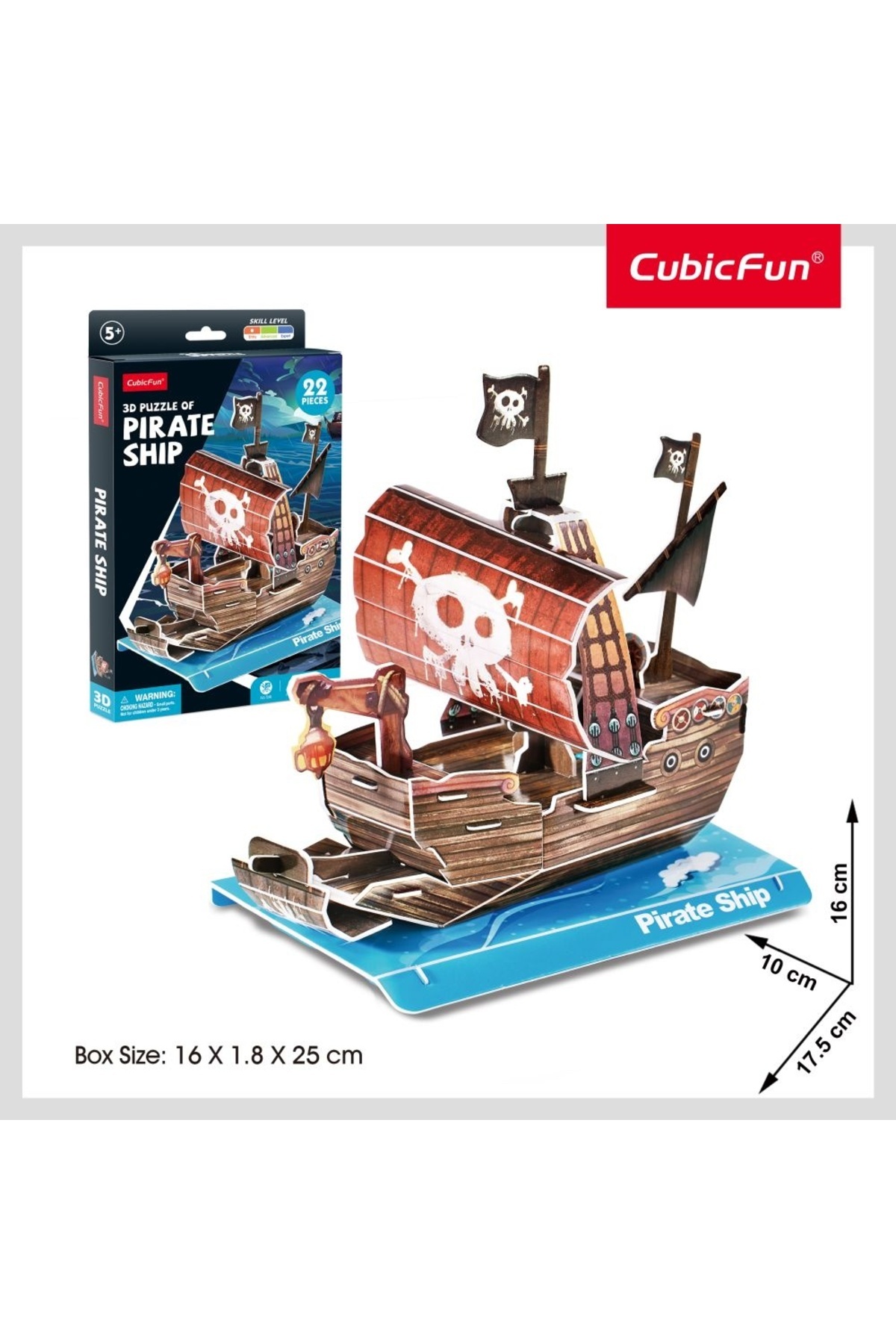 Cubic Fun-- 3d Puzzle Pirate Ship 22 Pieces 3