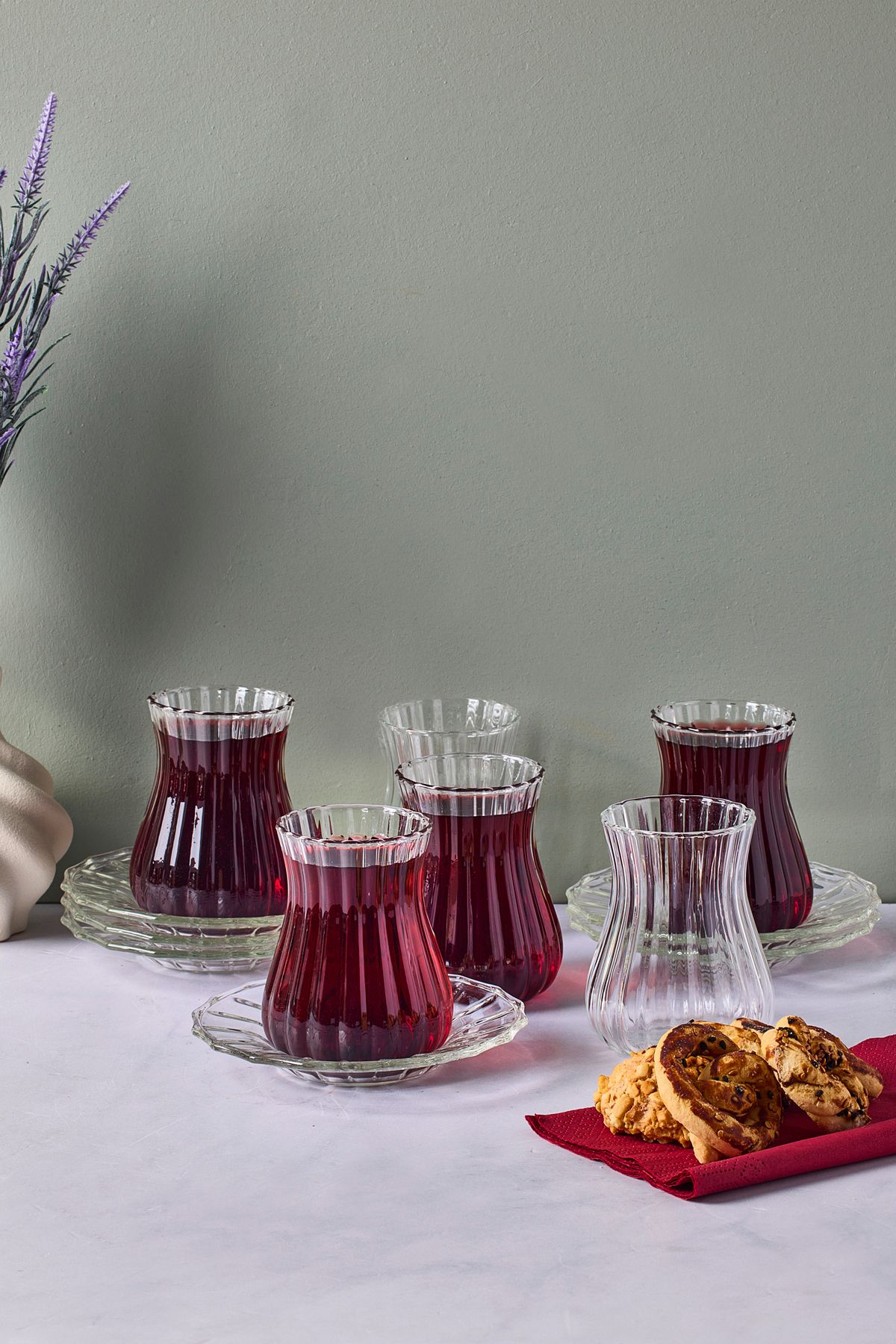 Muba Consept Harmancık 12 Parça Cam Çay Takımı 170 ml